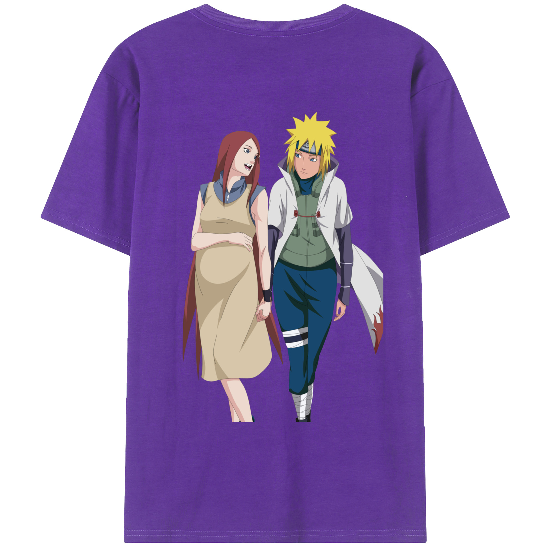 （画像用） NARUTO -ナルト- 波風 ミナト Namikaze Minato 綿100％ メンズ半袖Tシャツ（バックプリント） 通気性