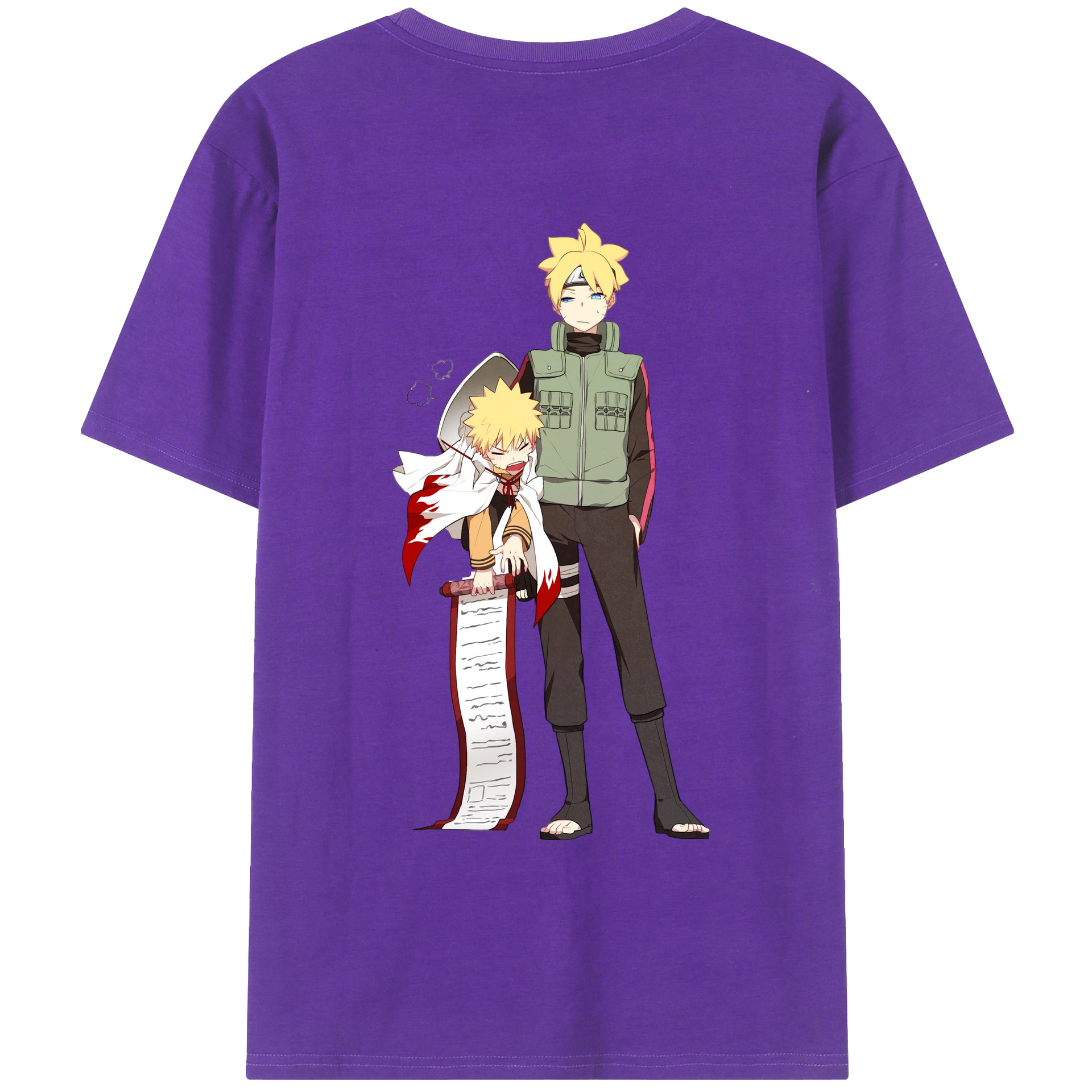 （画像用） NARUTO -ナルト- 波風 ミナト Namikaze Minato 綿100％ メンズ半袖Tシャツ（バックプリント） 通気性