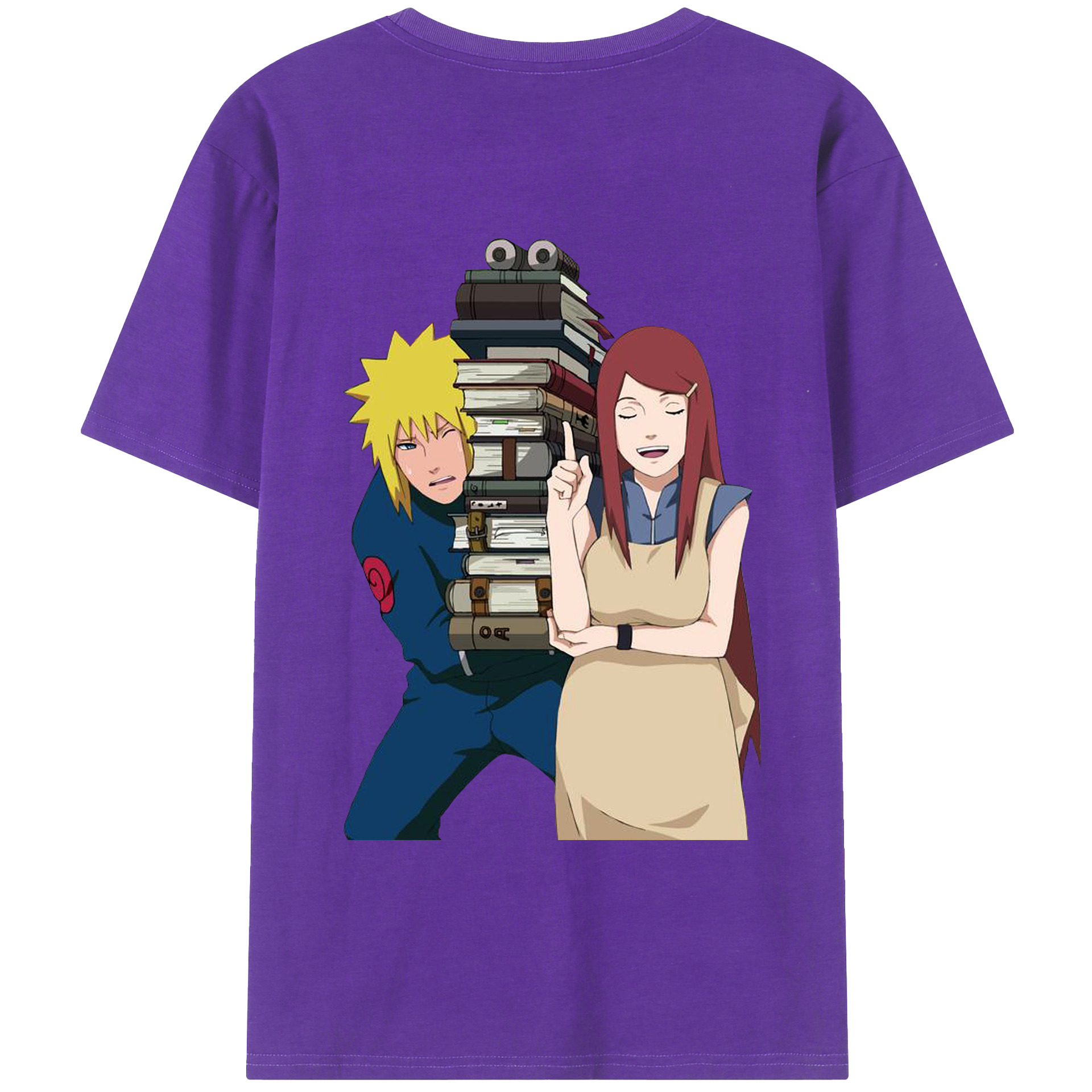 （画像用） NARUTO -ナルト- 波風 ミナト Namikaze Minato 綿100％ メンズ半袖Tシャツ（バックプリント） 通気性