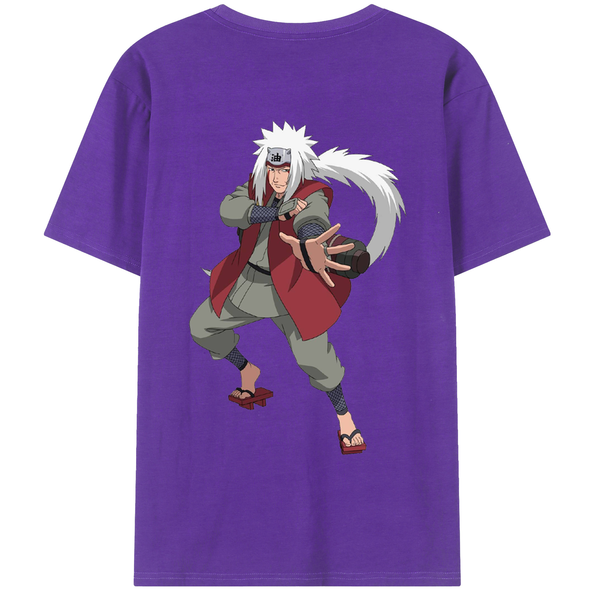 （画像用） NARUTO -ナルト- 自来也（じらいや） Jiraiya 綿100％ メンズ半袖Tシャツ（バックプリント） 通気性