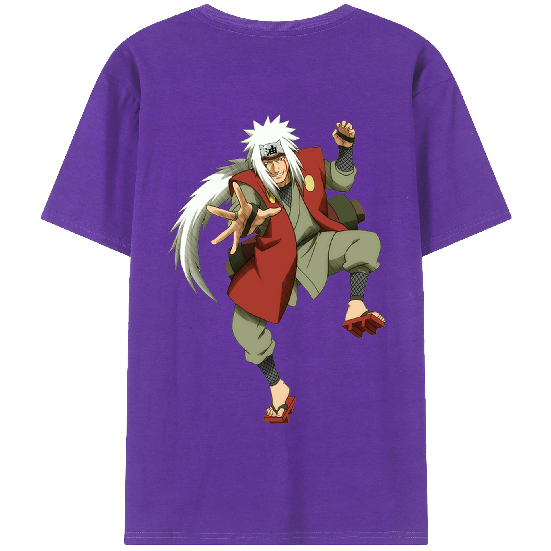 （画像用） NARUTO -ナルト- 自来也（じらいや） Jiraiya 綿100％ メンズ半袖Tシャツ（バックプリント） 通気性