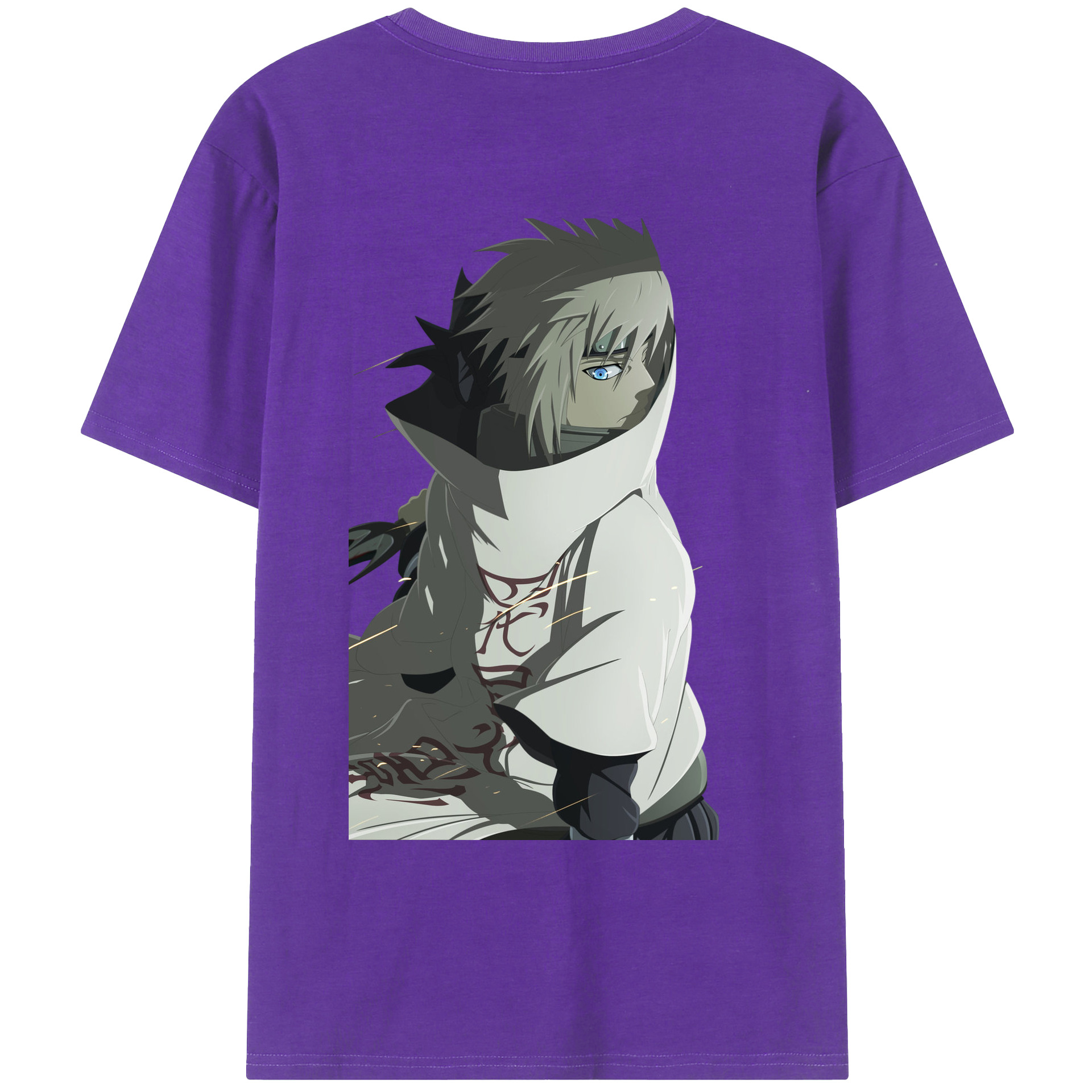 （画像用） NARUTO -ナルト- 波風 ミナト Namikaze Minato 綿100％ メンズ半袖Tシャツ（バックプリント） 通気性