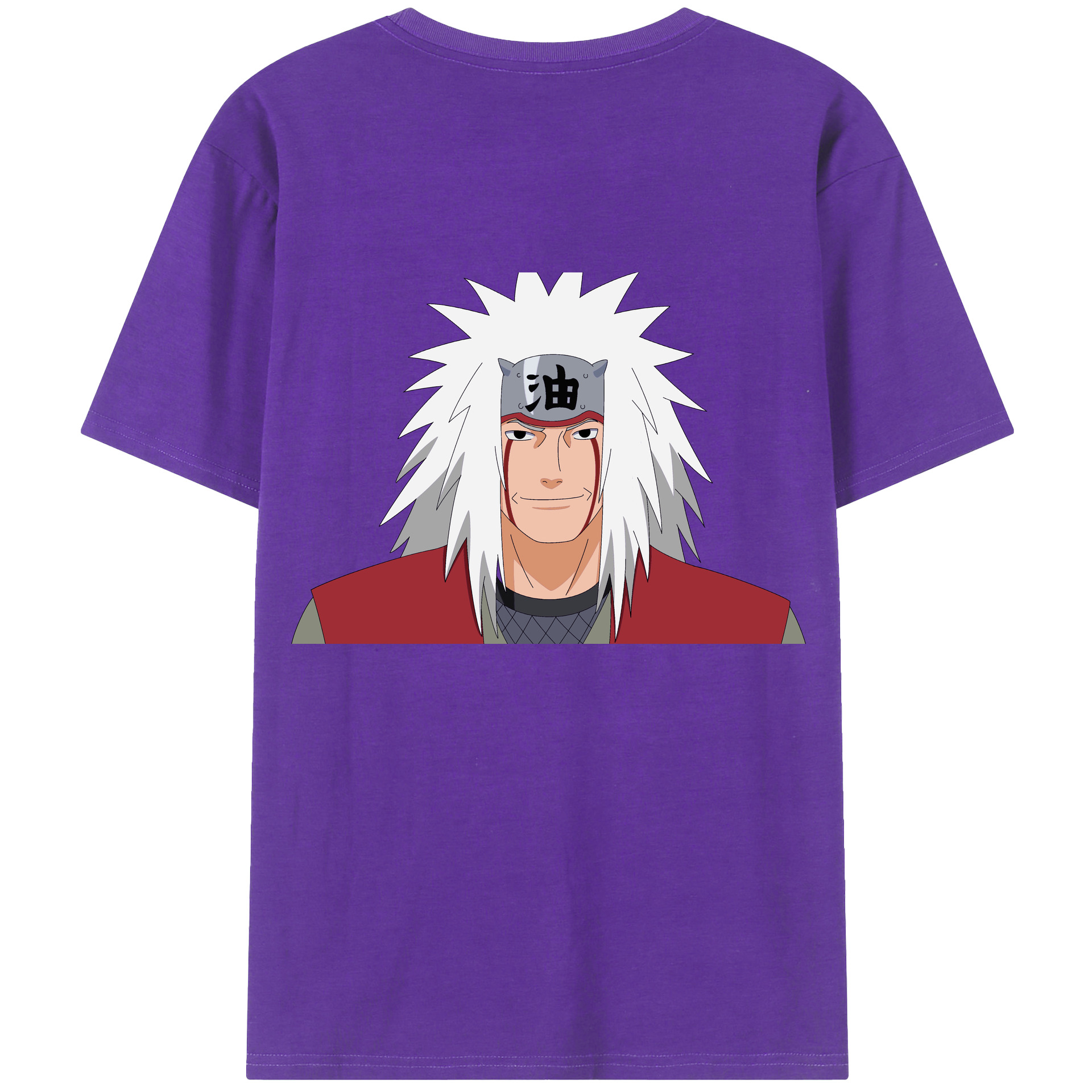 （画像用） NARUTO -ナルト- 自来也（じらいや） Jiraiya 綿100％ メンズ半袖Tシャツ（バックプリント） 通気性