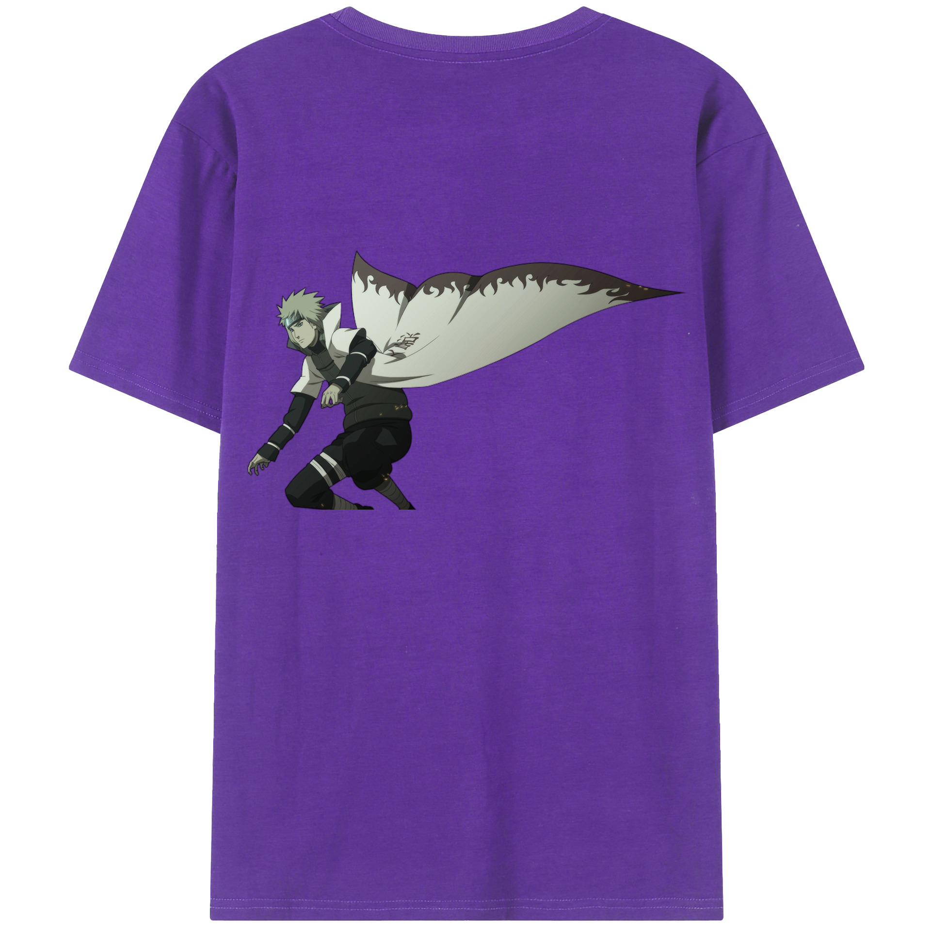 （画像用） NARUTO -ナルト- 波風 ミナト Namikaze Minato 綿100％ メンズ半袖Tシャツ（バックプリント） 通気性