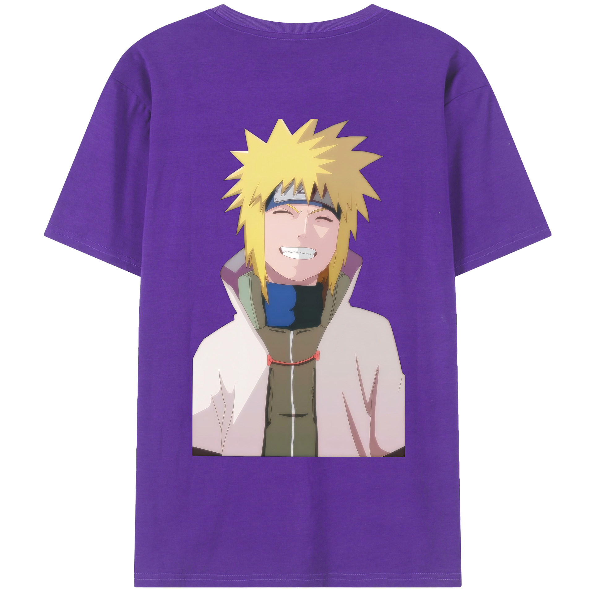 （画像用） NARUTO -ナルト- 波風 ミナト Namikaze Minato 綿100％ メンズ半袖Tシャツ（バックプリント） 通気性