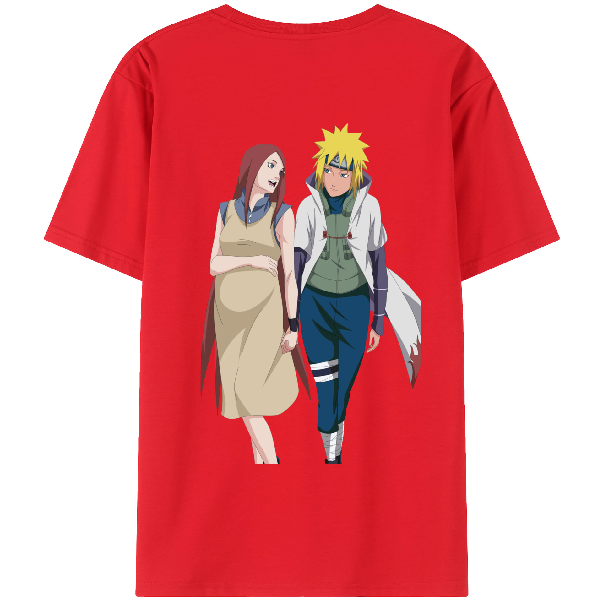 （画像用） NARUTO -ナルト- 波風 ミナト Namikaze Minato 綿100％ メンズ半袖Tシャツ（バックプリント） 通気性
