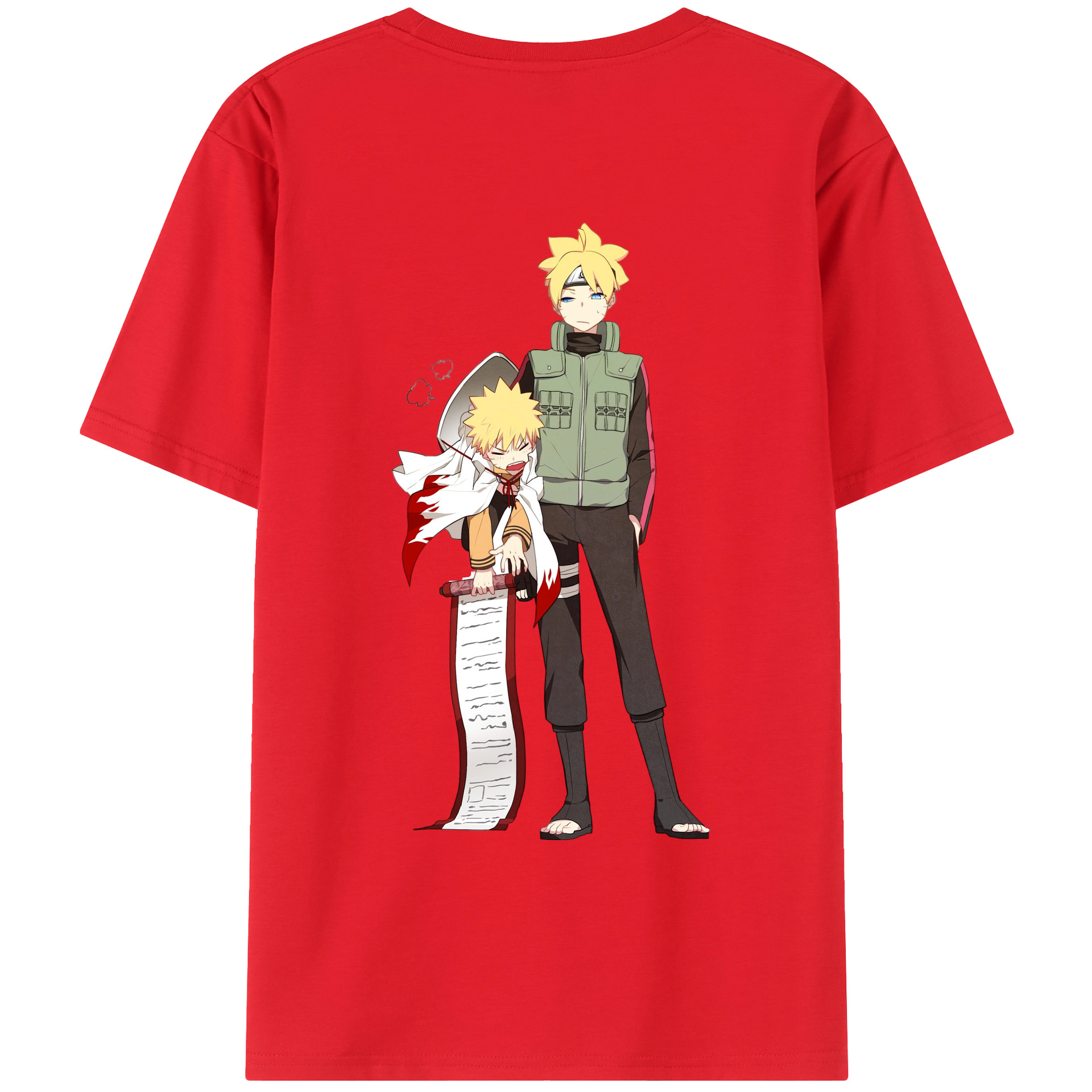 （画像用） NARUTO -ナルト- 波風 ミナト Namikaze Minato 綿100％ メンズ半袖Tシャツ（バックプリント） 通気性