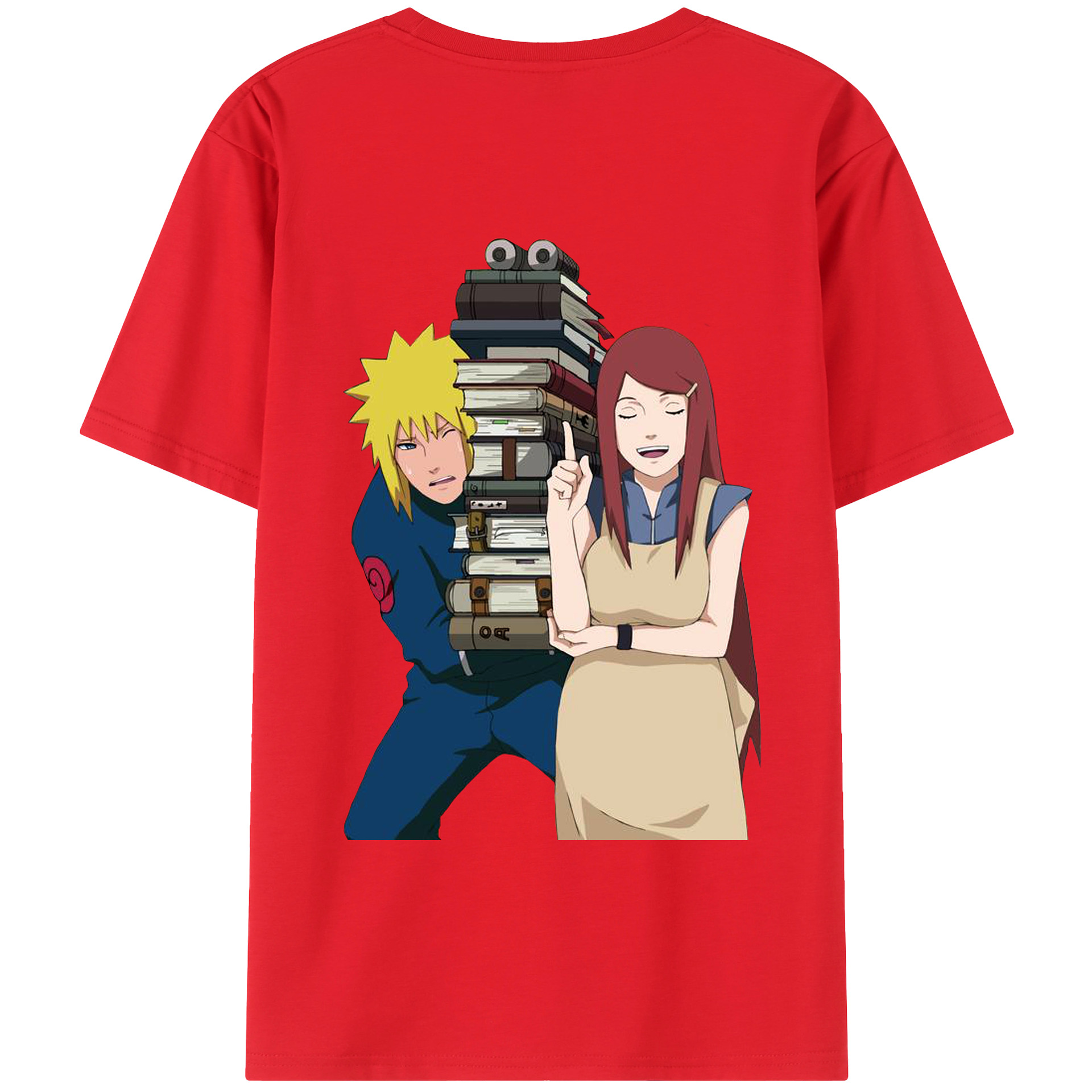 （画像用） NARUTO -ナルト- 波風 ミナト Namikaze Minato 綿100％ メンズ半袖Tシャツ（バックプリント） 通気性