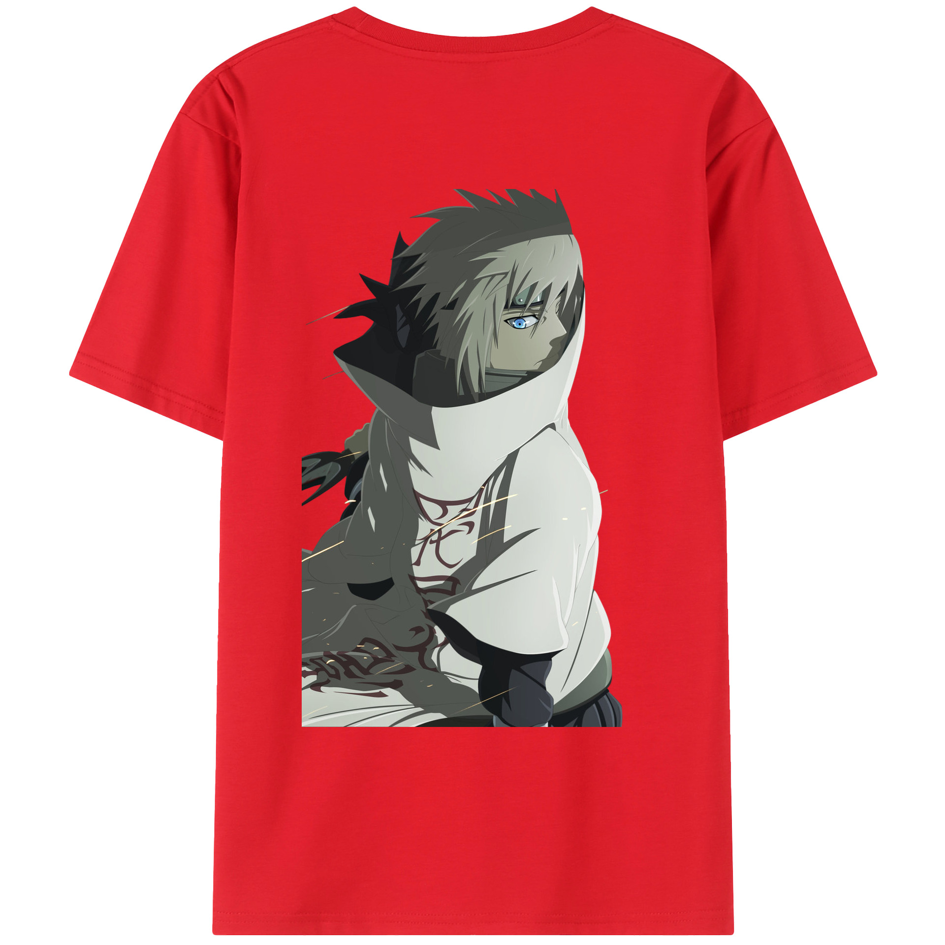 （画像用） NARUTO -ナルト- 波風 ミナト Namikaze Minato 綿100％ メンズ半袖Tシャツ（バックプリント） 通気性