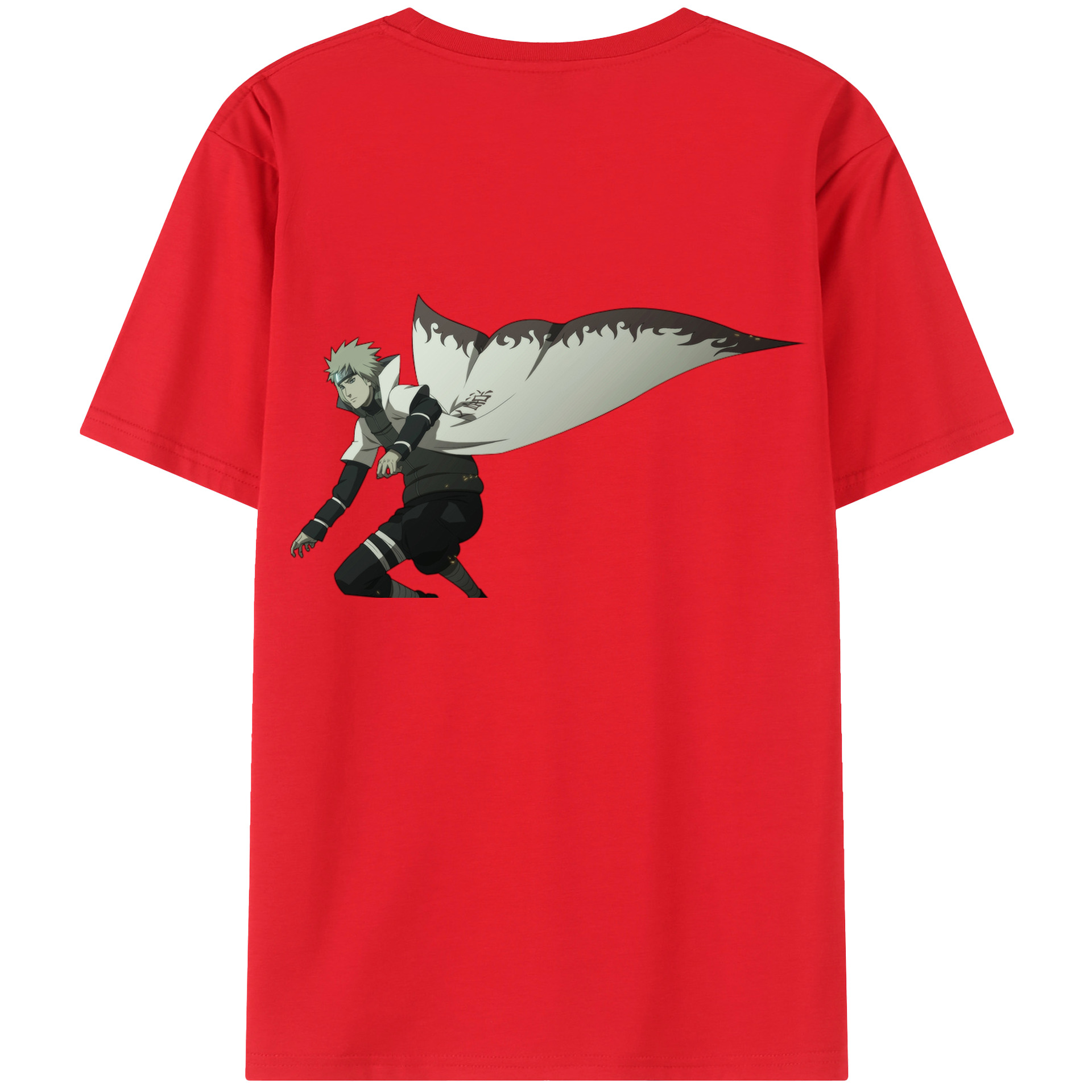 （画像用） NARUTO -ナルト- 波風 ミナト Namikaze Minato 綿100％ メンズ半袖Tシャツ（バックプリント） 通気性
