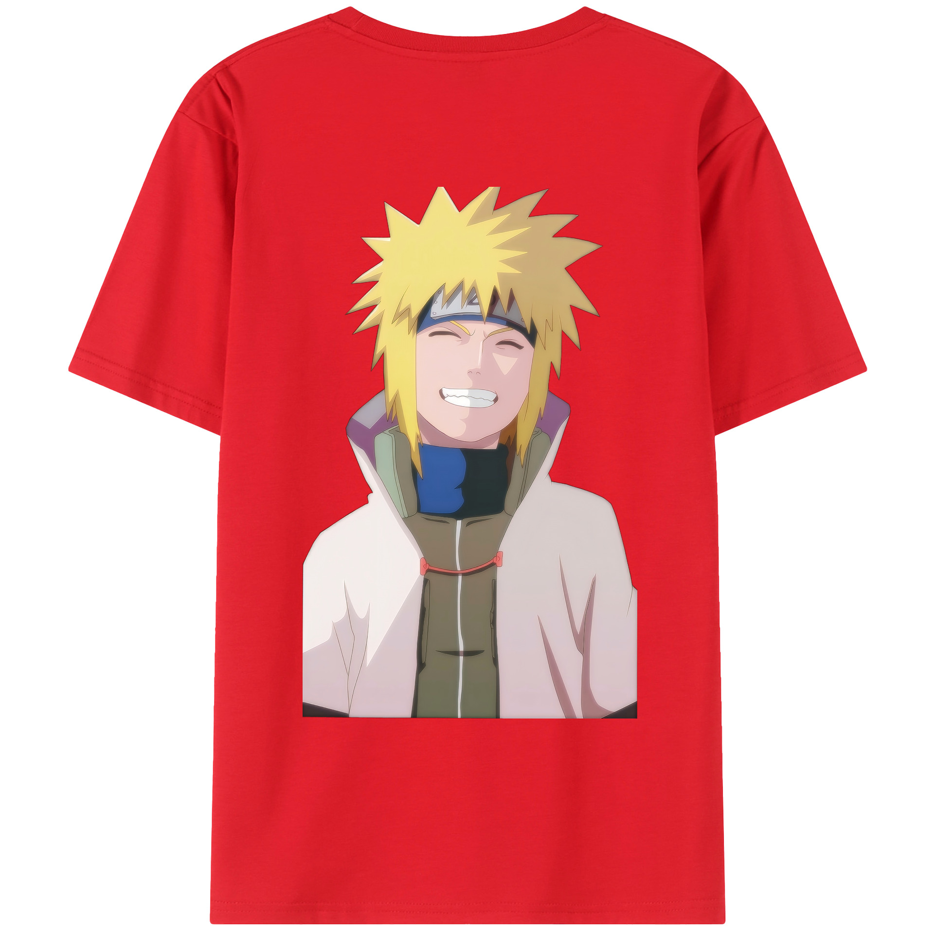 （画像用） NARUTO -ナルト- 波風 ミナト Namikaze Minato 綿100％ メンズ半袖Tシャツ（バックプリント） 通気性