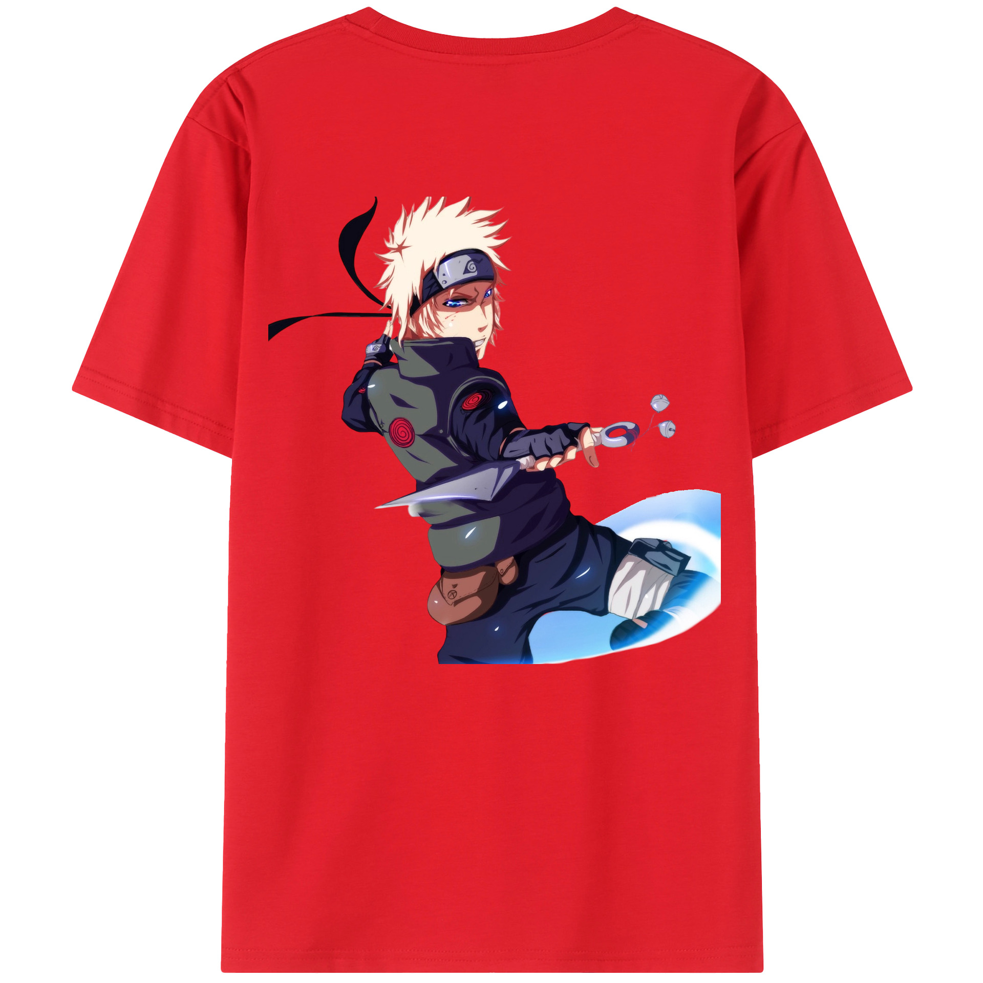 （画像用） NARUTO -ナルト- 波風 ミナト Namikaze Minato 綿100％ メンズ半袖Tシャツ（バックプリント） 通気性