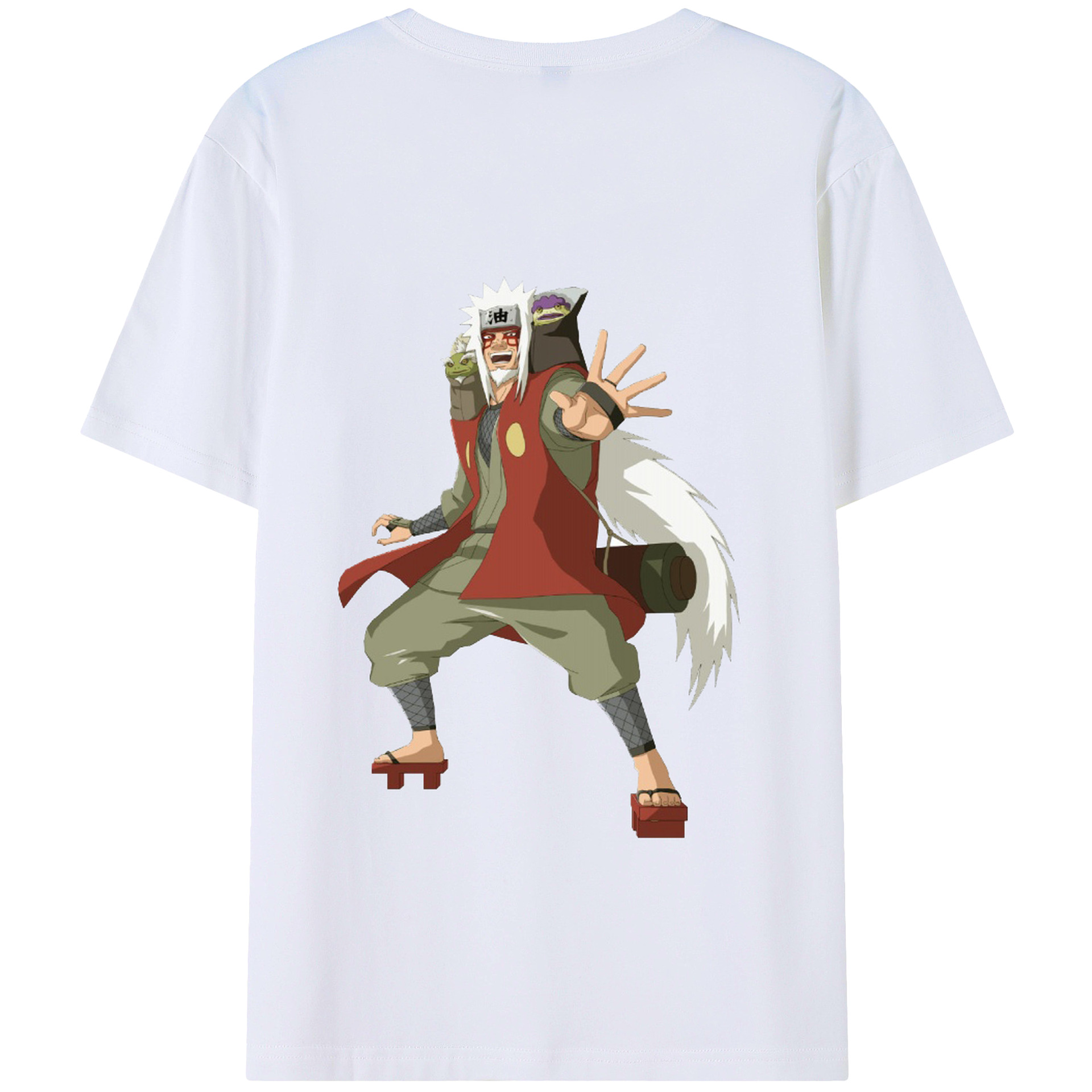 （画像用） NARUTO -ナルト- 自来也（じらいや） Jiraiya 綿100％ メンズ半袖Tシャツ（バックプリント） 通気性