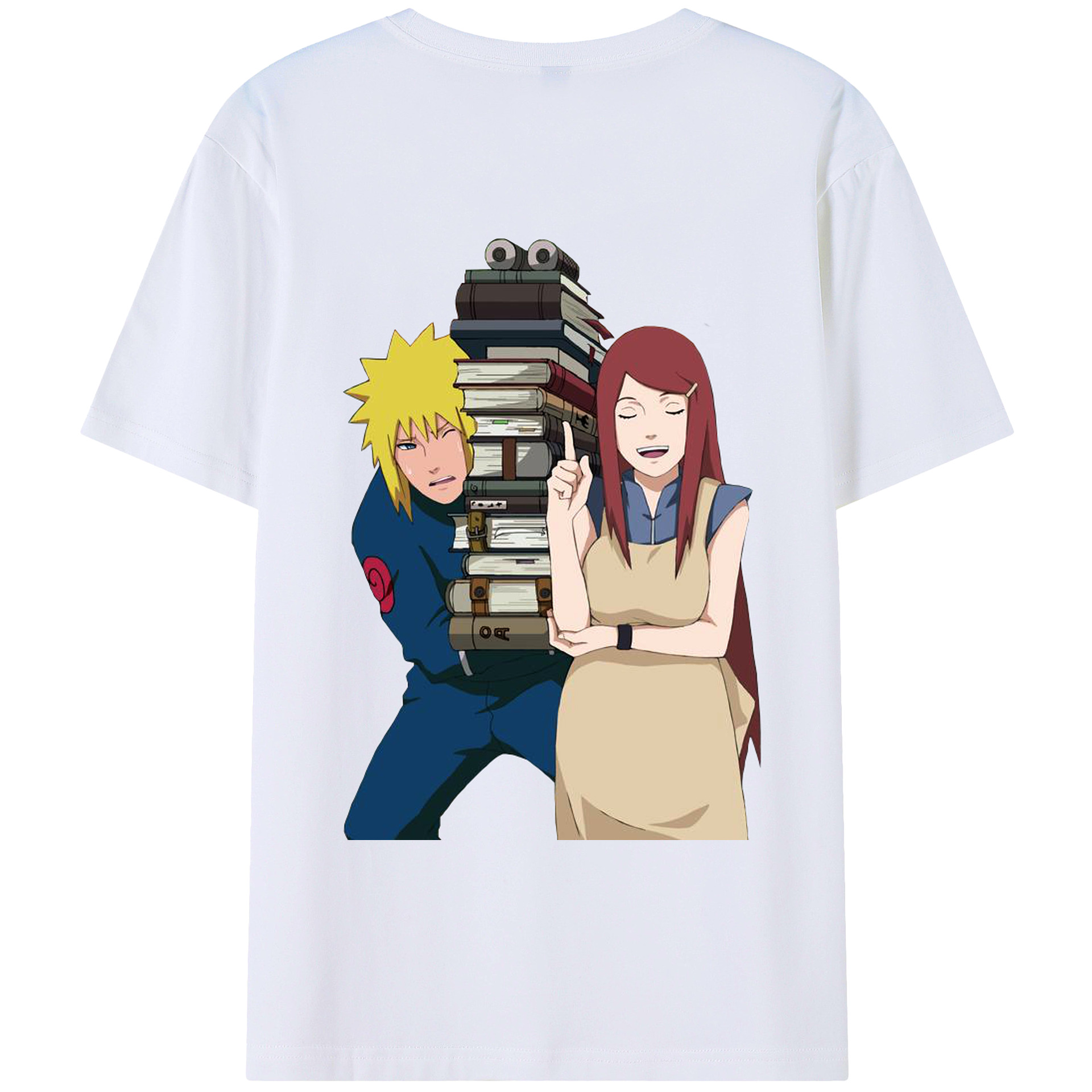 （画像用） NARUTO -ナルト- 波風 ミナト Namikaze Minato 綿100％ メンズ半袖Tシャツ（バックプリント） 通気性