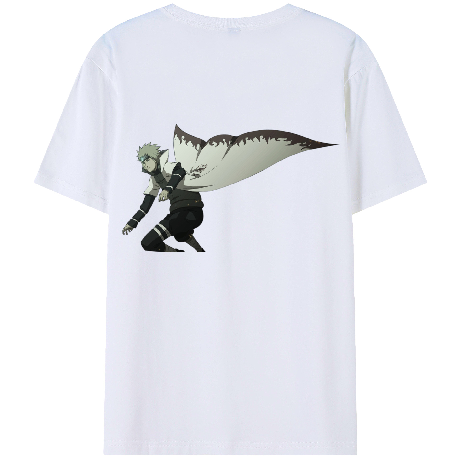 （画像用） NARUTO -ナルト- 波風 ミナト Namikaze Minato 綿100％ メンズ半袖Tシャツ（バックプリント） 通気性