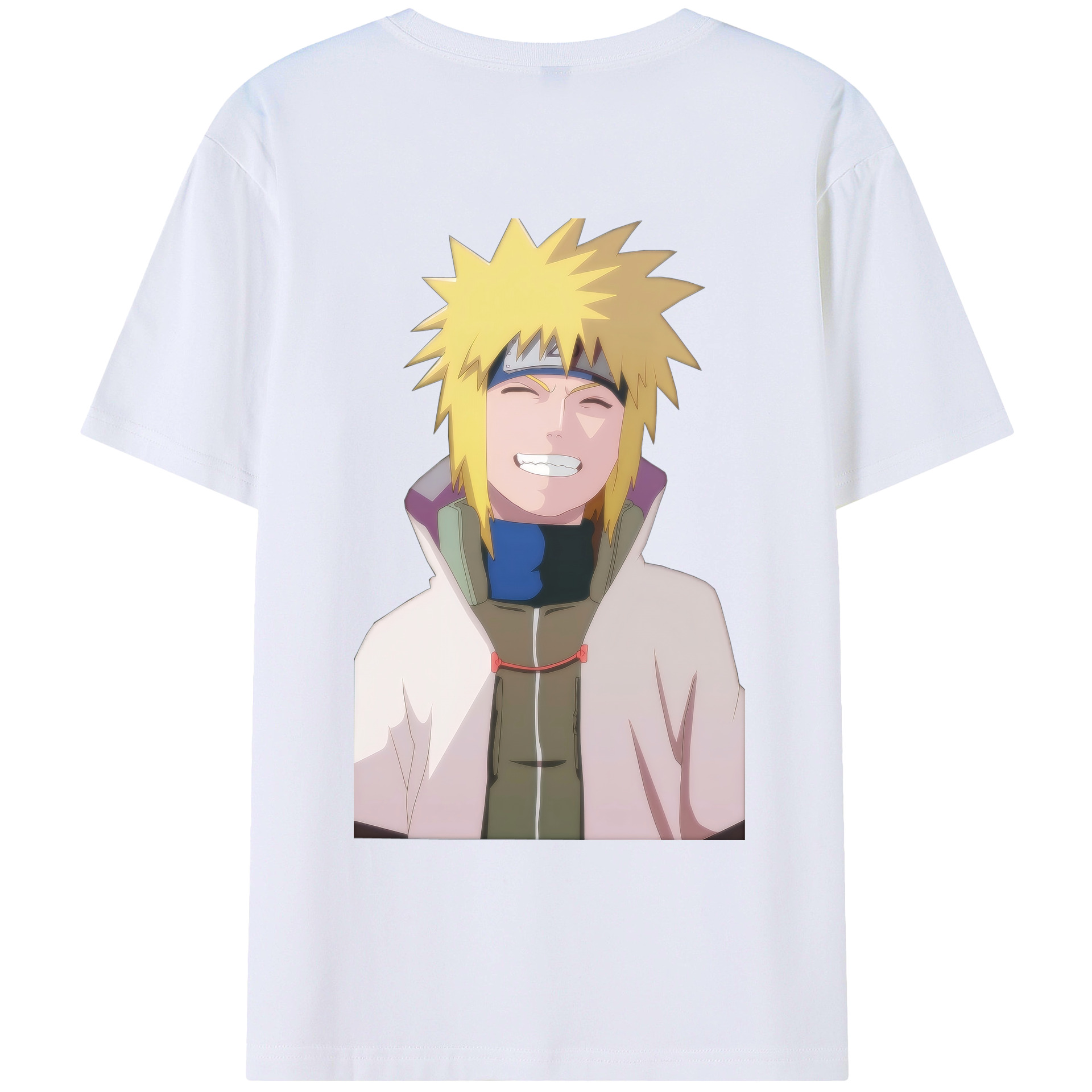 （画像用） NARUTO -ナルト- 波風 ミナト Namikaze Minato 綿100％ メンズ半袖Tシャツ（バックプリント） 通気性