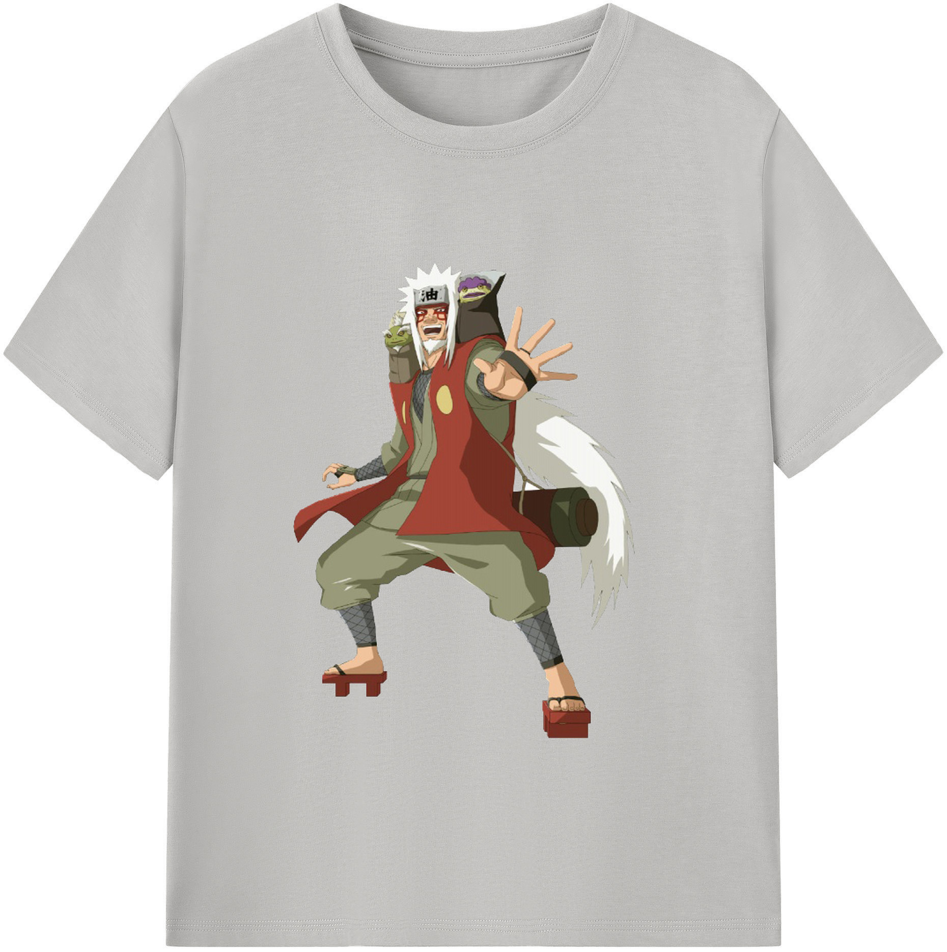 （画像用） NARUTO -ナルト- 自来也（じらいや） Jiraiya 綿100％ メンズ半袖Tシャツ｜肌触りやわらか＆通気性