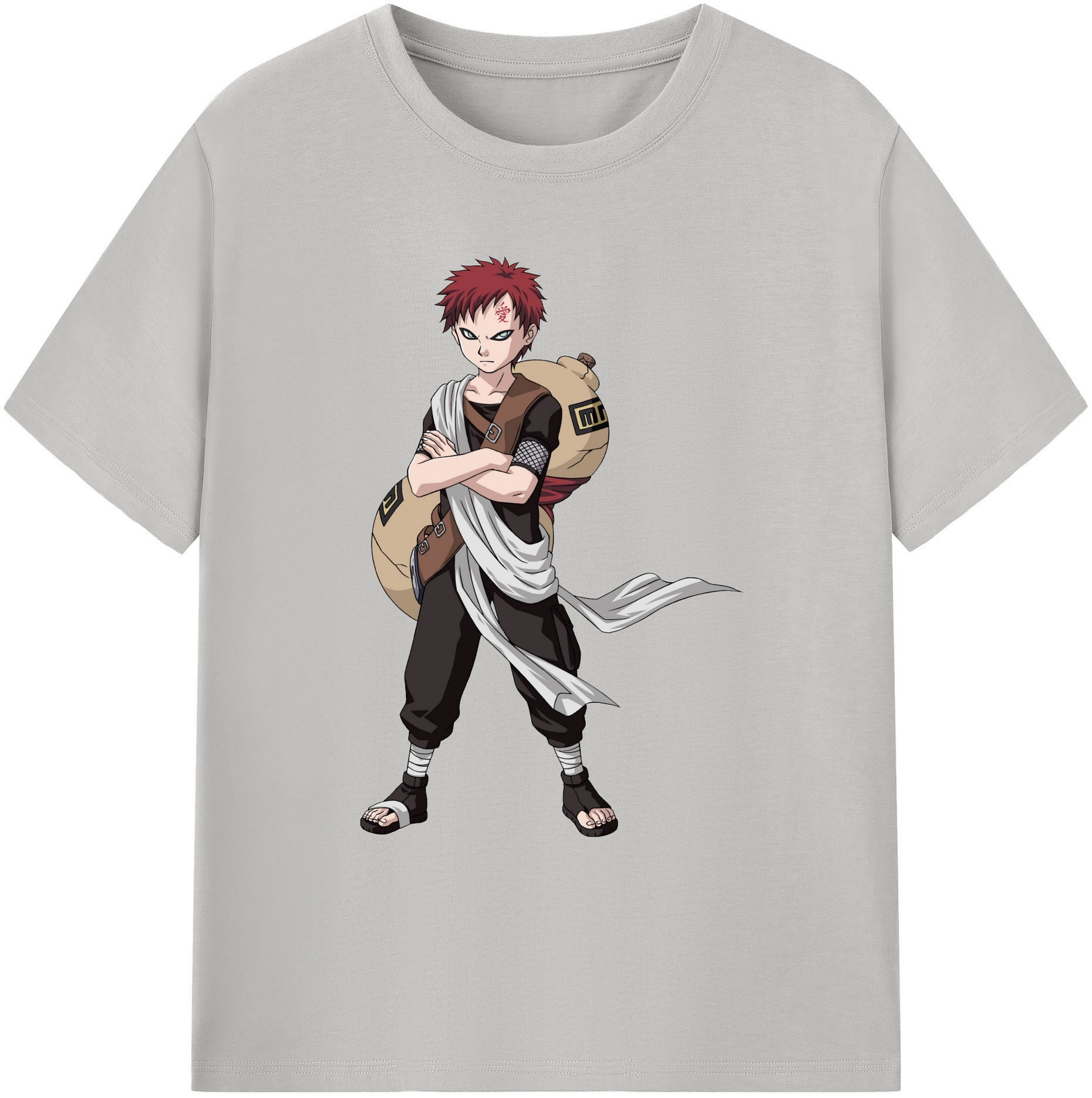 （画像用） NARUTO -ナルト- ガアラ Gaara 綿100％ メンズ半袖Tシャツ｜肌触りやわらか＆通気性