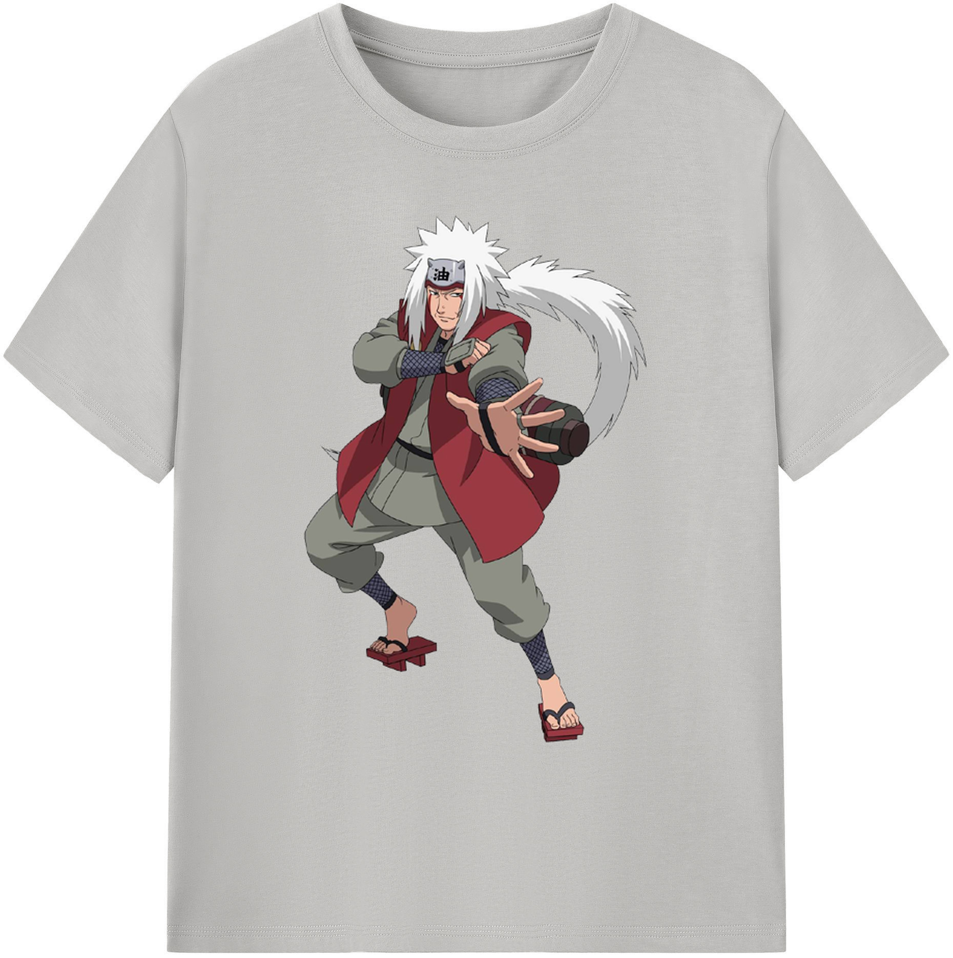 （画像用） NARUTO -ナルト- 自来也（じらいや） Jiraiya 綿100％ メンズ半袖Tシャツ｜肌触りやわらか＆通気性