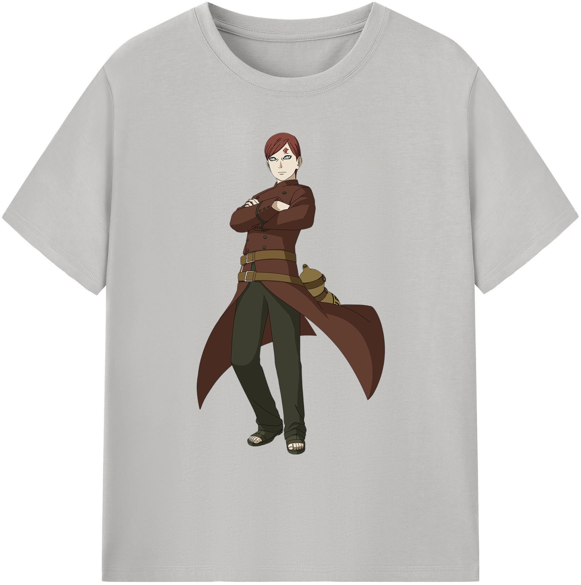 （画像用） NARUTO -ナルト- ガアラ Gaara 綿100％ メンズ半袖Tシャツ｜肌触りやわらか＆通気性