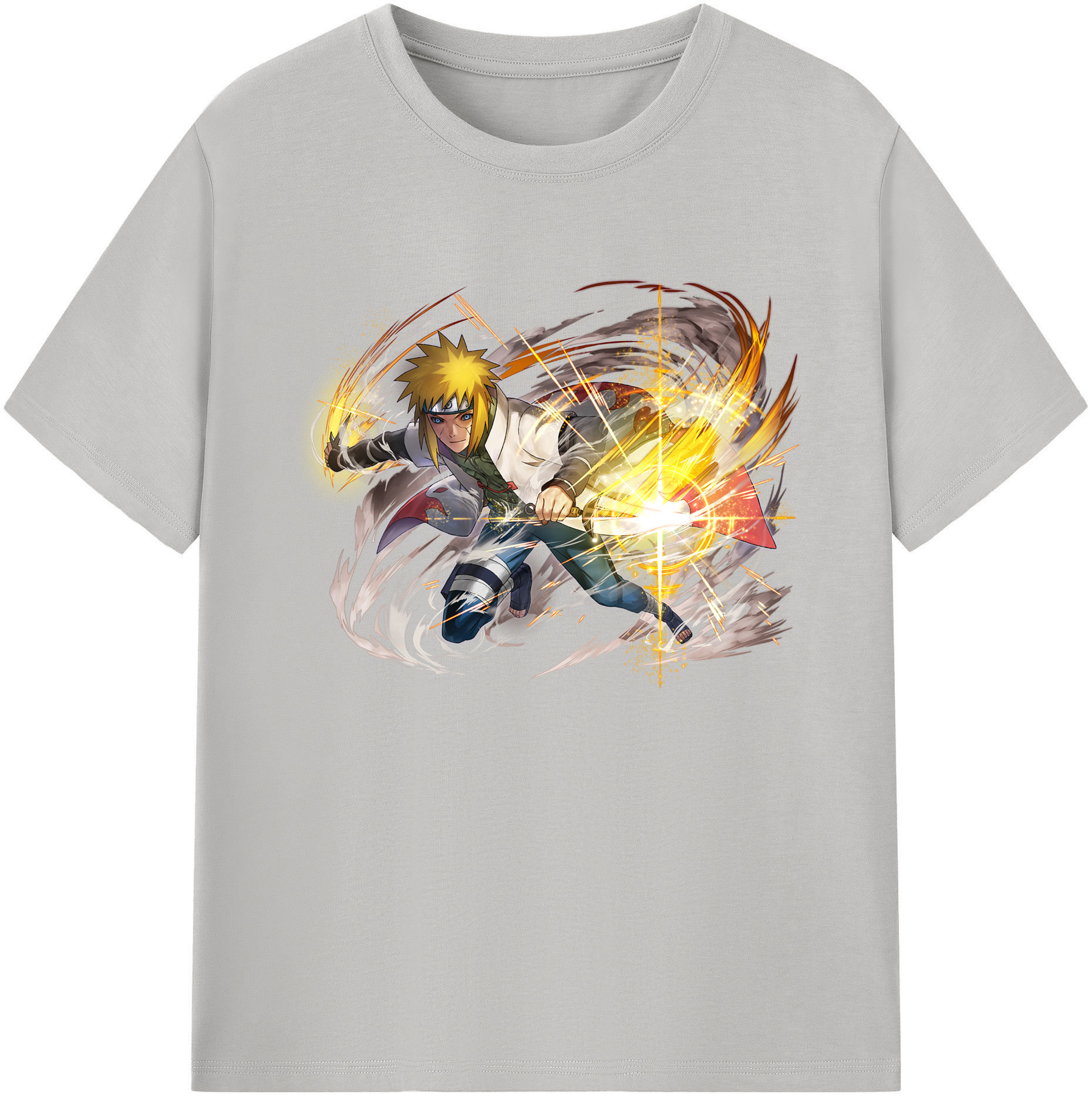（画像用） NARUTO -ナルト- 波風 ミナト Namikaze Minato 綿100％ メンズ半袖Tシャツ｜肌触りやわらか＆通気性