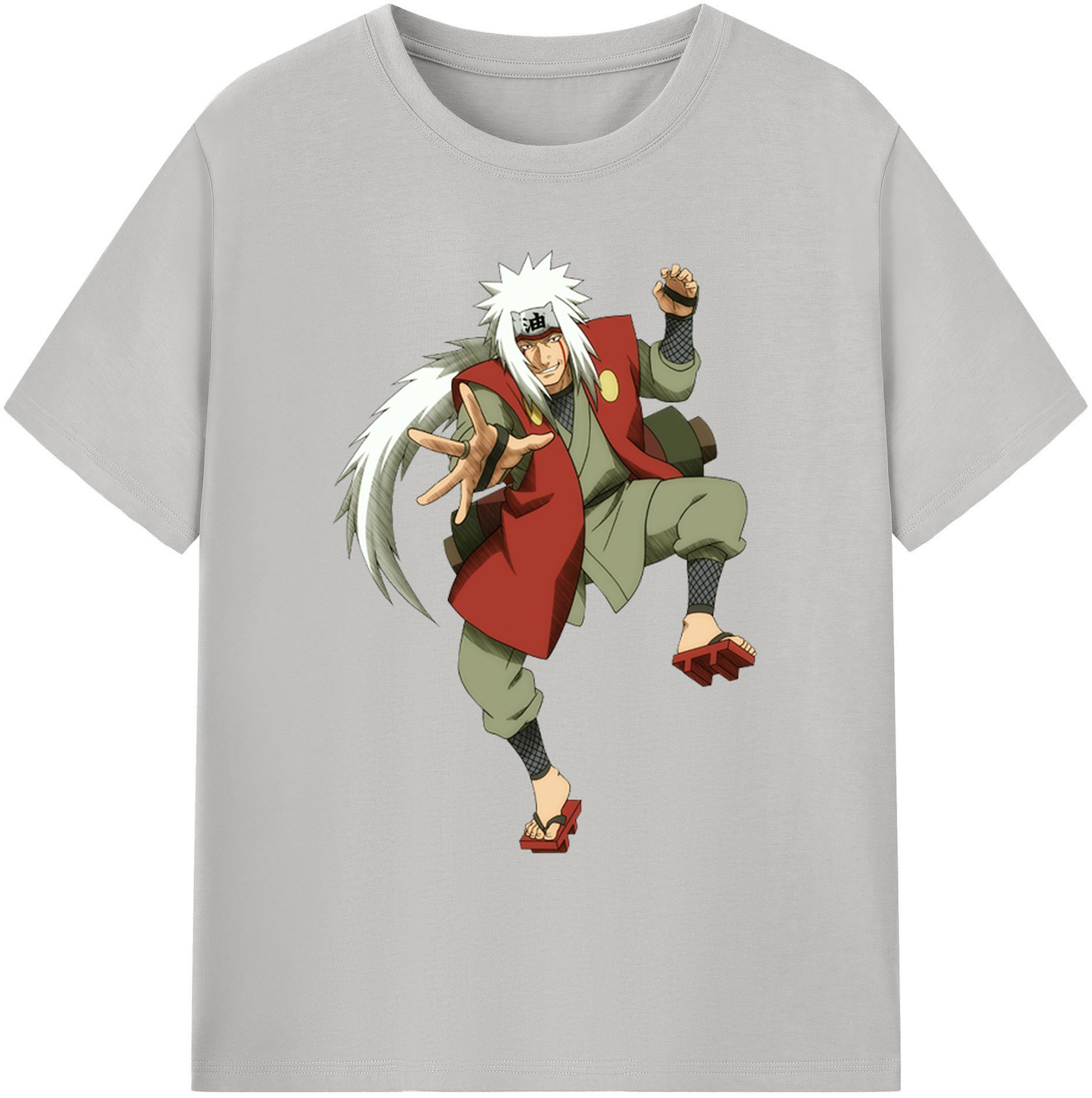 （画像用） NARUTO -ナルト- 自来也（じらいや） Jiraiya 綿100％ メンズ半袖Tシャツ｜肌触りやわらか＆通気性