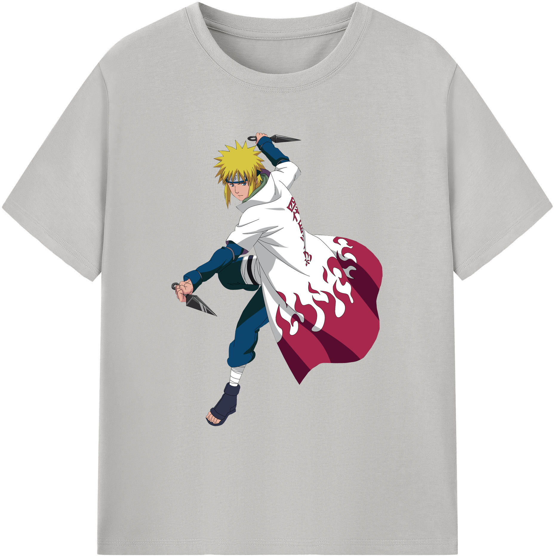 （画像用） NARUTO -ナルト- 波風 ミナト Namikaze Minato 綿100％ メンズ半袖Tシャツ｜肌触りやわらか＆通気性