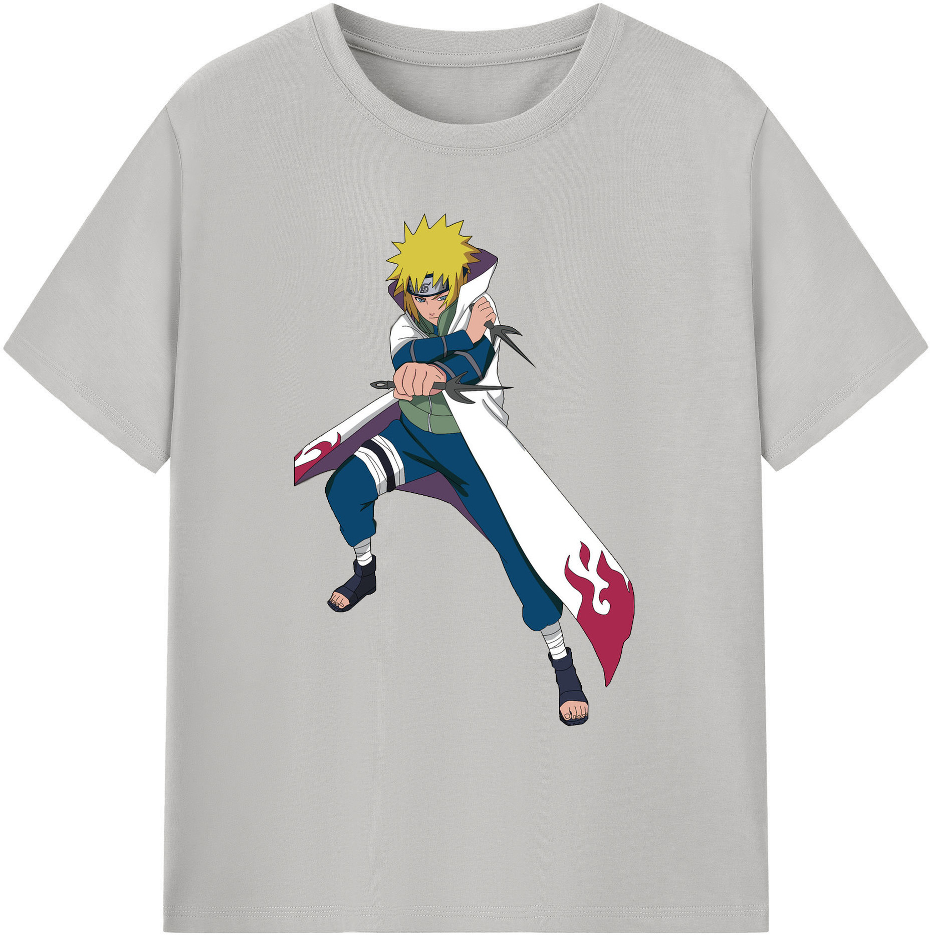 （画像用） NARUTO -ナルト- 波風 ミナト Namikaze Minato 綿100％ メンズ半袖Tシャツ｜肌触りやわらか＆通気性