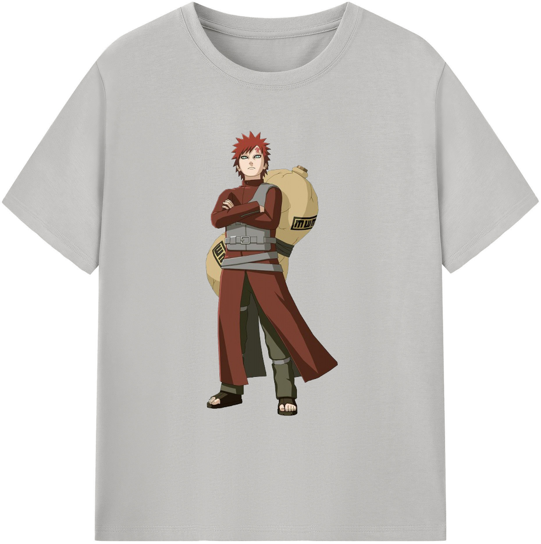 （画像用） NARUTO -ナルト- ガアラ Gaara 綿100％ メンズ半袖Tシャツ｜肌触りやわらか＆通気性