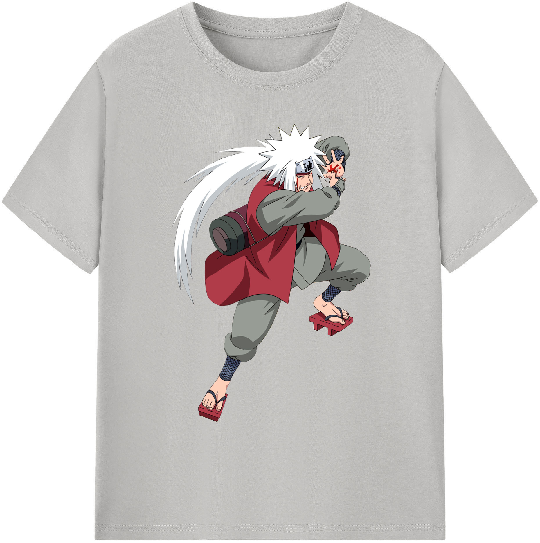 （画像用） NARUTO -ナルト- 自来也（じらいや） Jiraiya 綿100％ メンズ半袖Tシャツ｜肌触りやわらか＆通気性