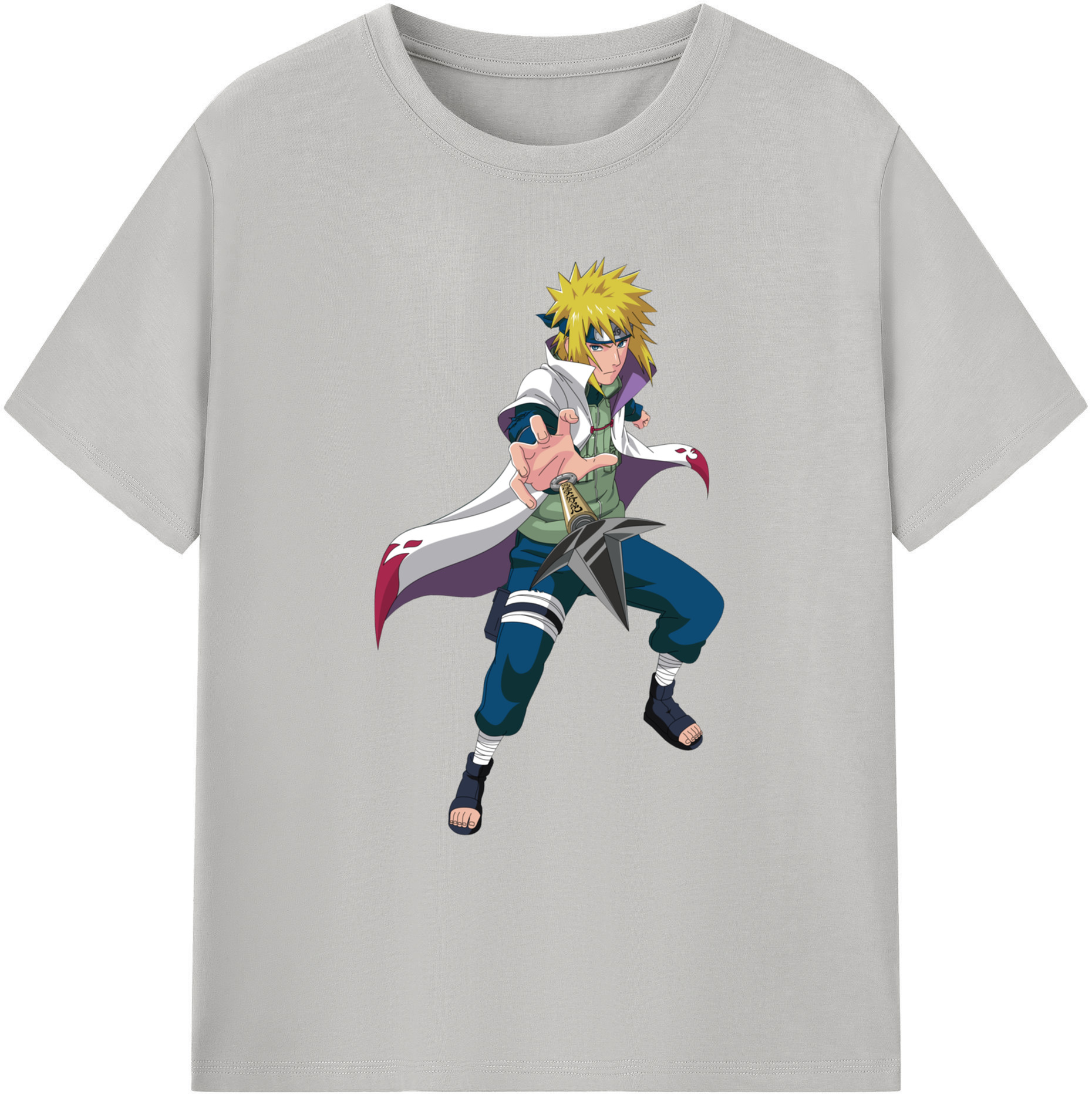 （画像用） NARUTO -ナルト- 波風 ミナト Namikaze Minato 綿100％ メンズ半袖Tシャツ｜肌触りやわらか＆通気性