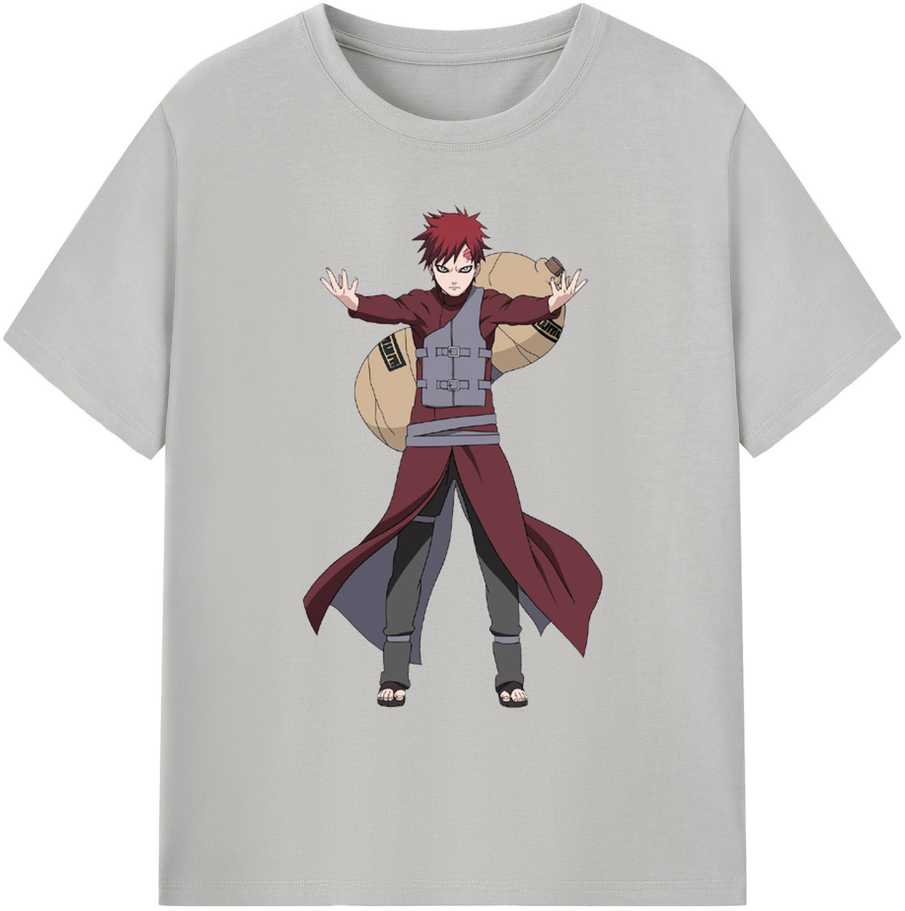 （画像用） NARUTO -ナルト- ガアラ Gaara 綿100％ メンズ半袖Tシャツ｜肌触りやわらか＆通気性