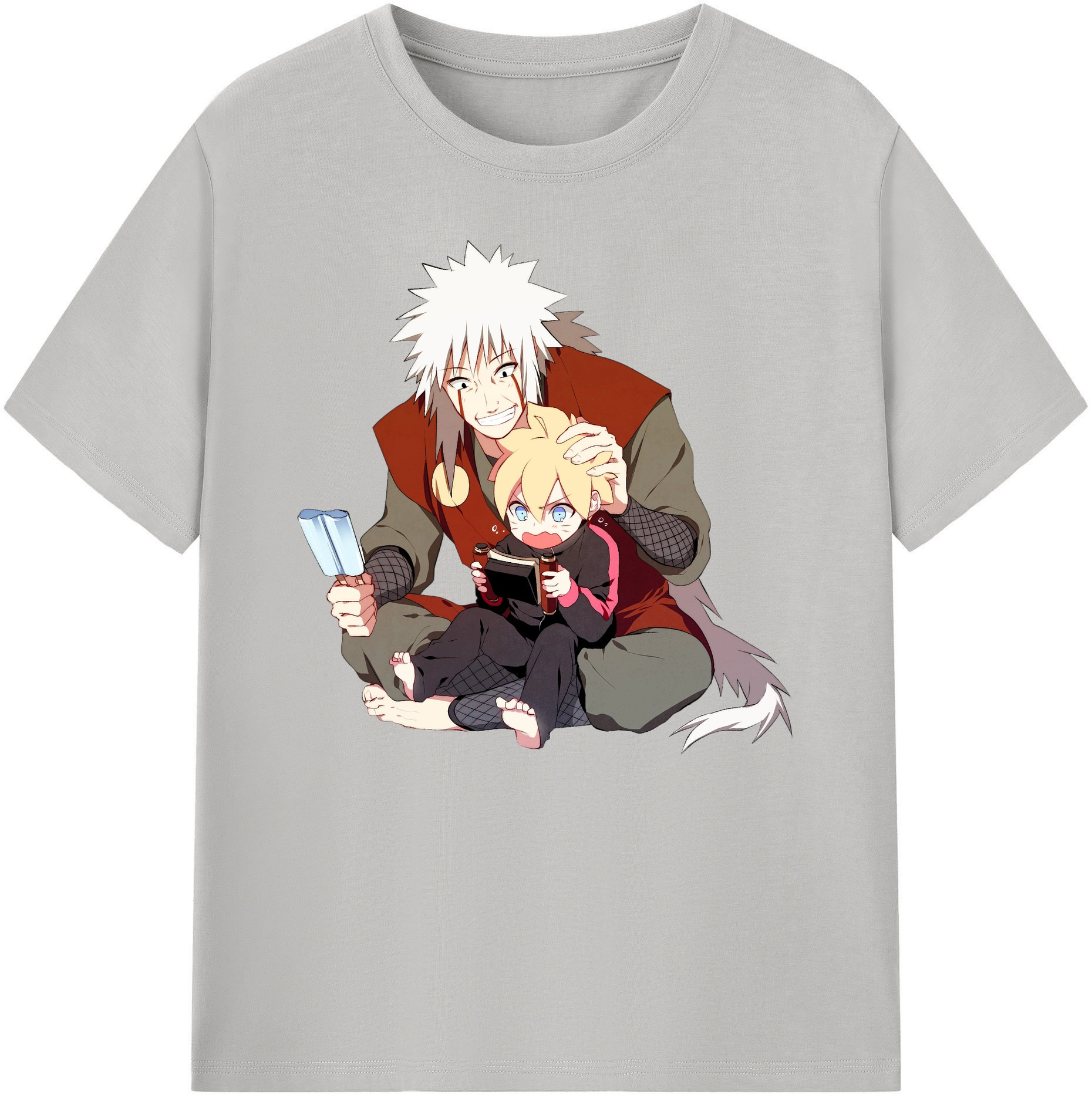 （画像用） NARUTO -ナルト- 自来也（じらいや） Jiraiya 綿100％ メンズ半袖Tシャツ｜肌触りやわらか＆通気性