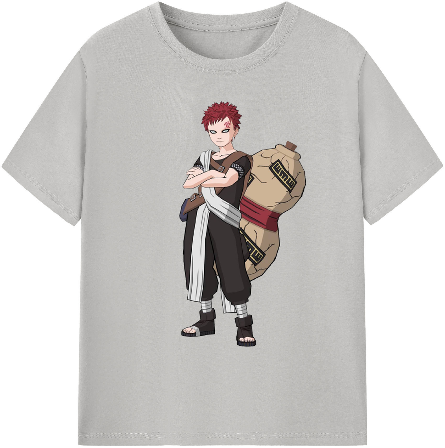 （画像用） NARUTO -ナルト- ガアラ Gaara 綿100％ メンズ半袖Tシャツ｜肌触りやわらか＆通気性