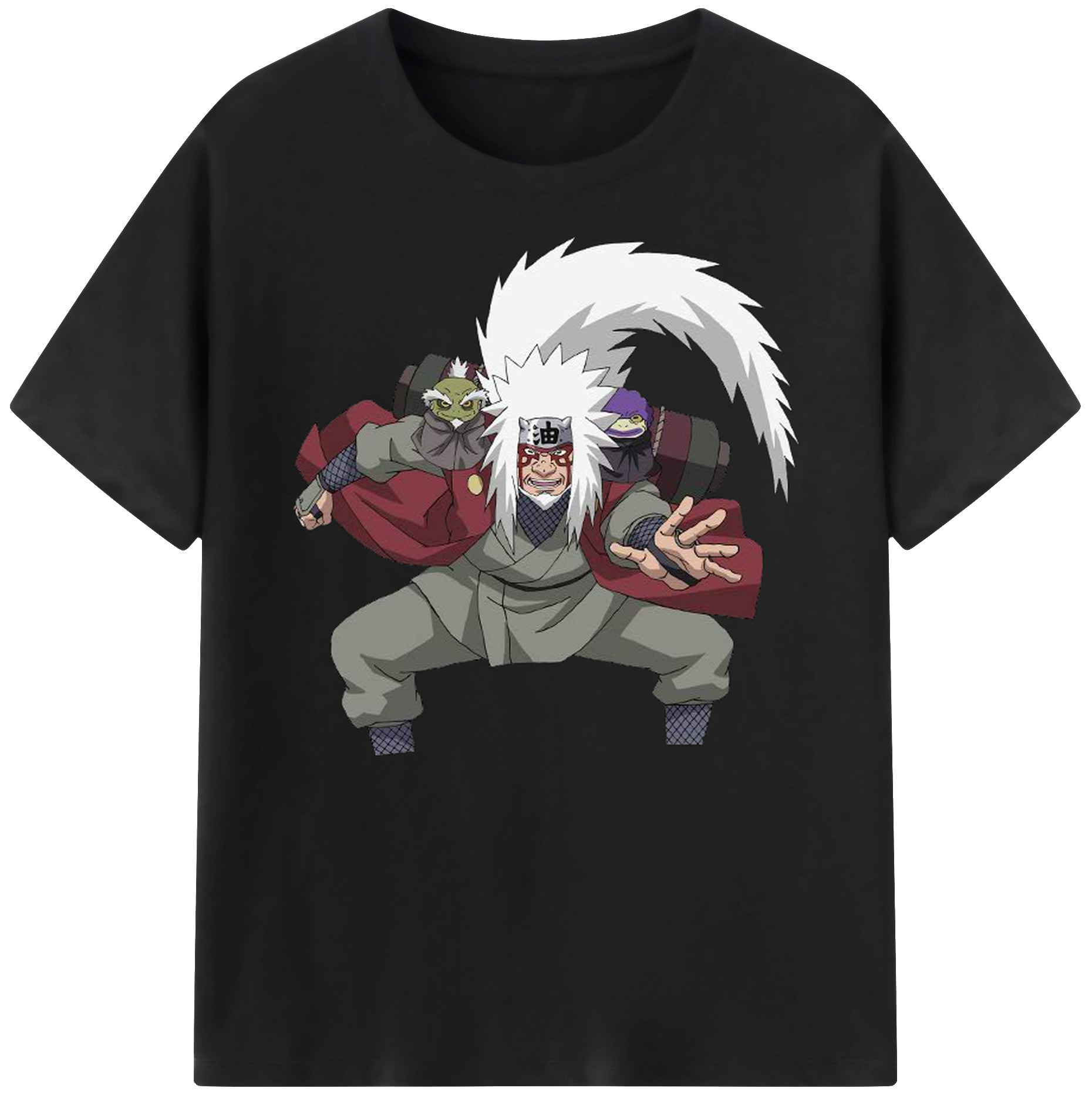 （画像用） NARUTO -ナルト- 自来也（じらいや） Jiraiya 綿100％ メンズ半袖Tシャツ｜肌触りやわらか＆通気性