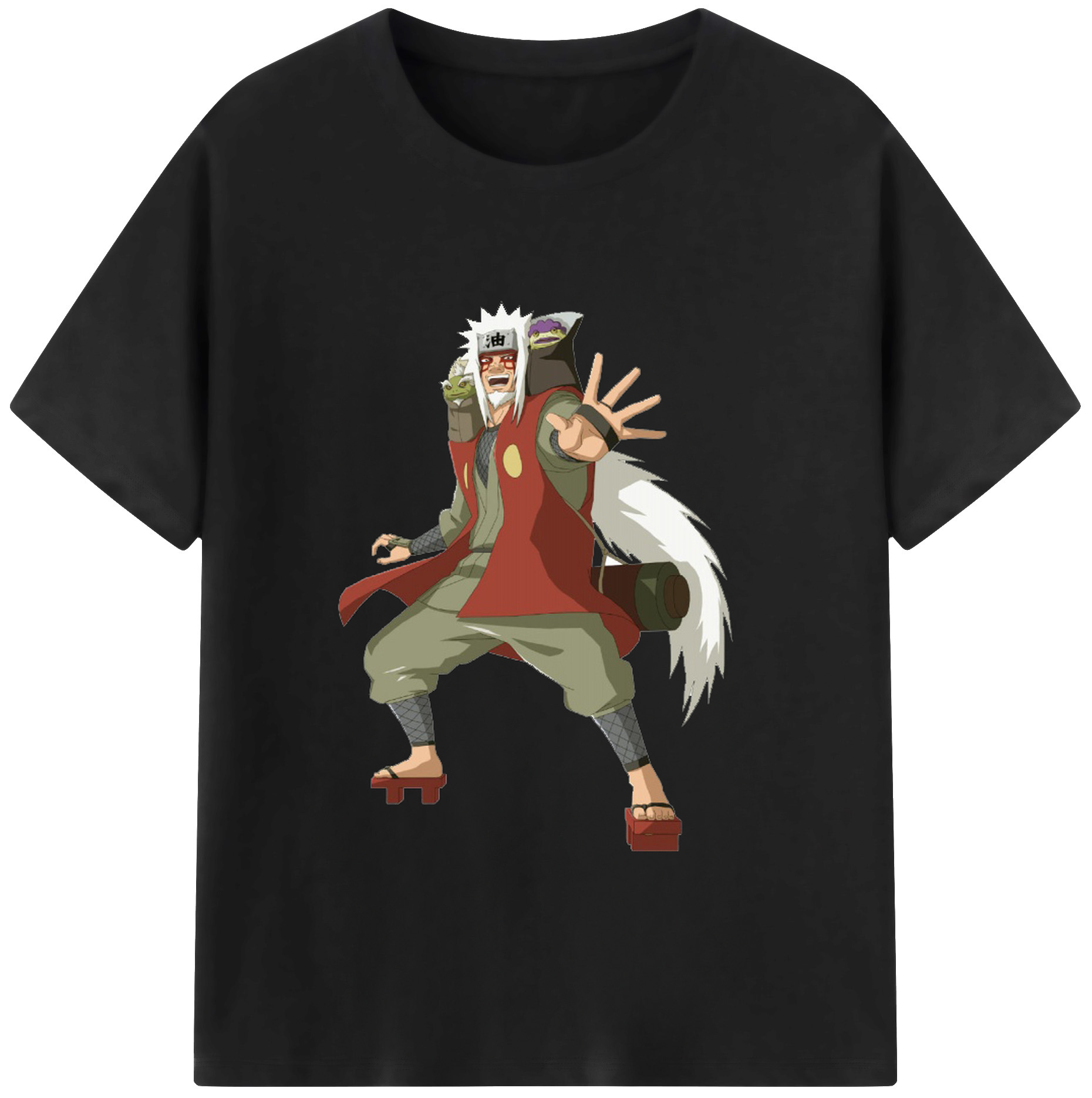 （画像用） NARUTO -ナルト- 自来也（じらいや） Jiraiya 綿100％ メンズ半袖Tシャツ｜肌触りやわらか＆通気性