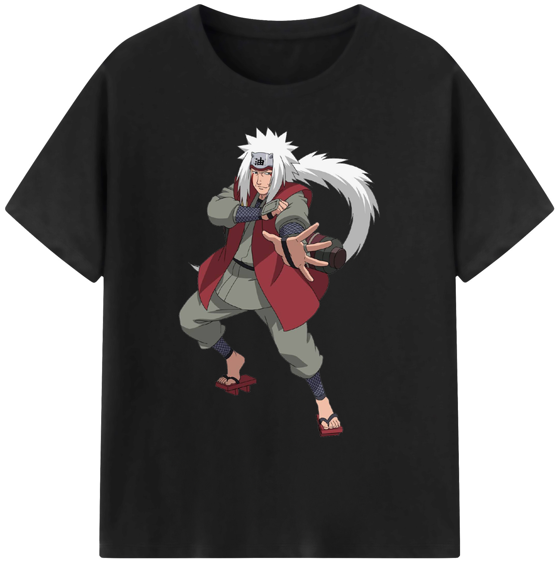 （画像用） NARUTO -ナルト- 自来也（じらいや） Jiraiya 綿100％ メンズ半袖Tシャツ｜肌触りやわらか＆通気性