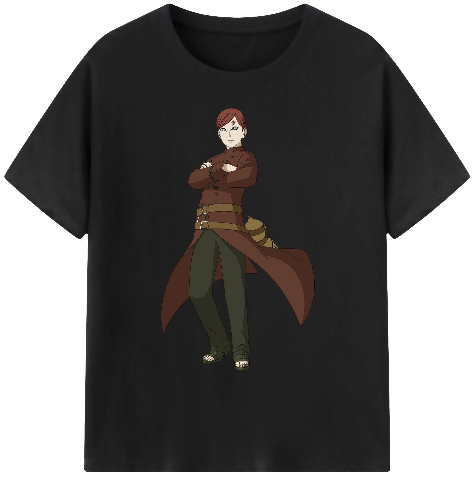 （画像用） NARUTO -ナルト- ガアラ Gaara 綿100％ メンズ半袖Tシャツ｜肌触りやわらか＆通気性
