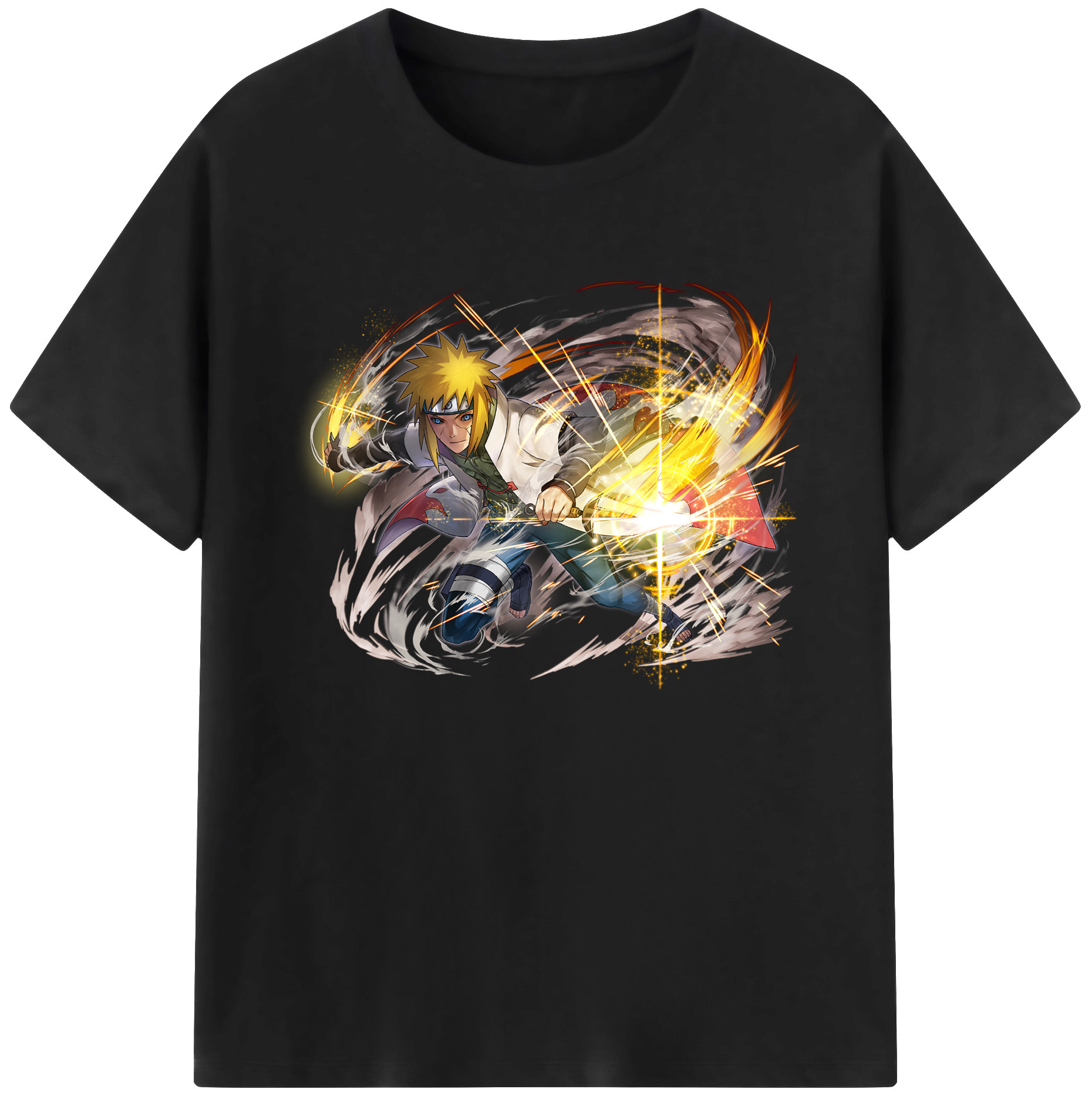 （画像用） NARUTO -ナルト- 波風 ミナト Namikaze Minato 綿100％ メンズ半袖Tシャツ｜肌触りやわらか＆通気性