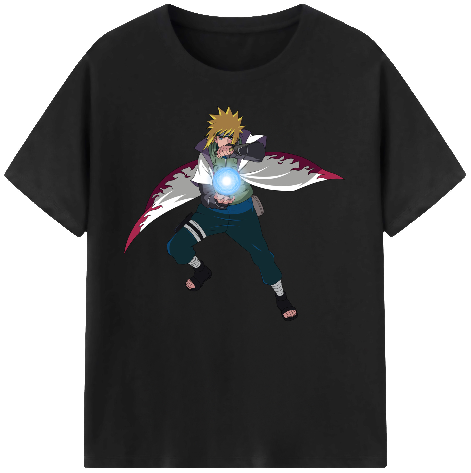 （画像用） NARUTO -ナルト- 波風 ミナト Namikaze Minato 綿100％ メンズ半袖Tシャツ｜肌触りやわらか＆通気性