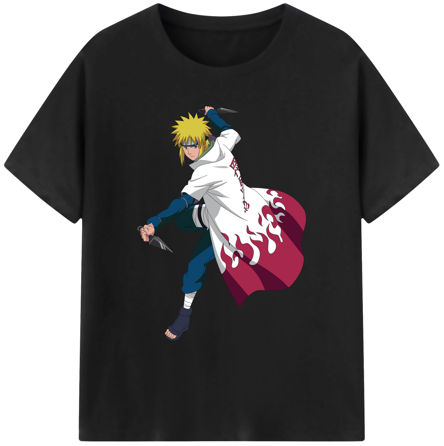 （画像用） NARUTO -ナルト- 波風 ミナト Namikaze Minato 綿100％ メンズ半袖Tシャツ｜肌触りやわらか＆通気性