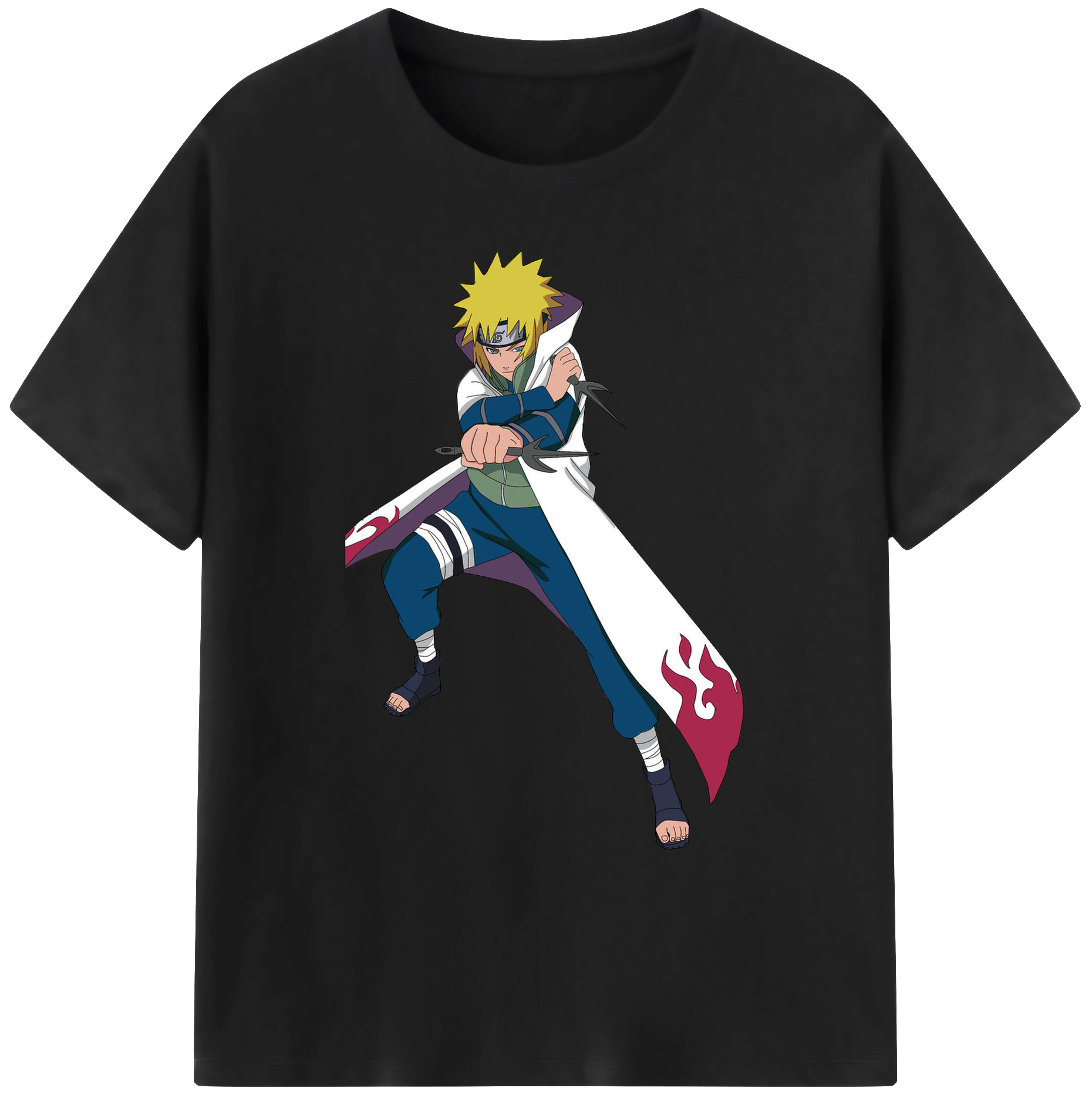 （画像用） NARUTO -ナルト- 波風 ミナト Namikaze Minato 綿100％ メンズ半袖Tシャツ｜肌触りやわらか＆通気性