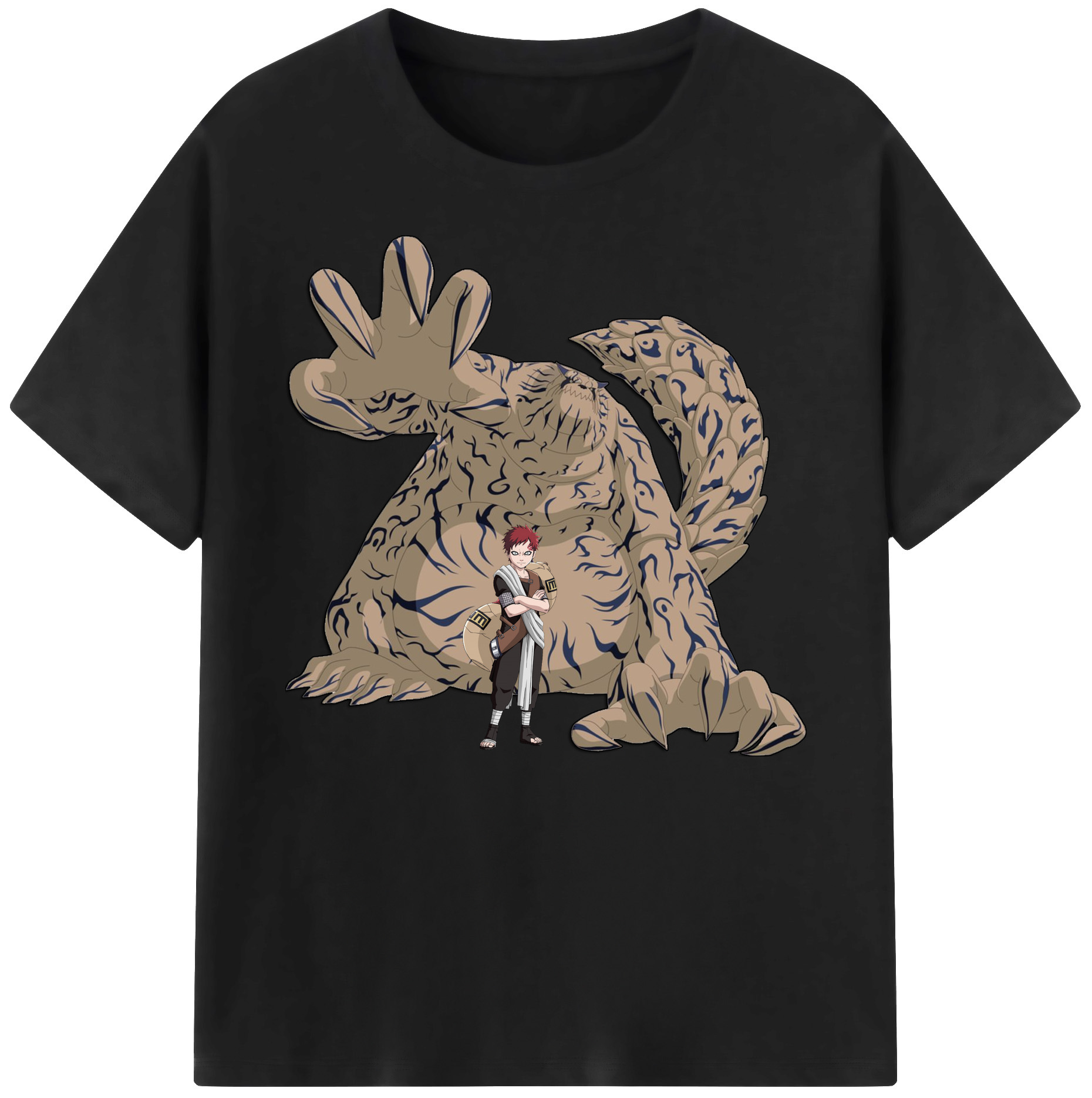 （画像用） NARUTO -ナルト- ガアラ Gaara 綿100％ メンズ半袖Tシャツ｜肌触りやわらか＆通気性