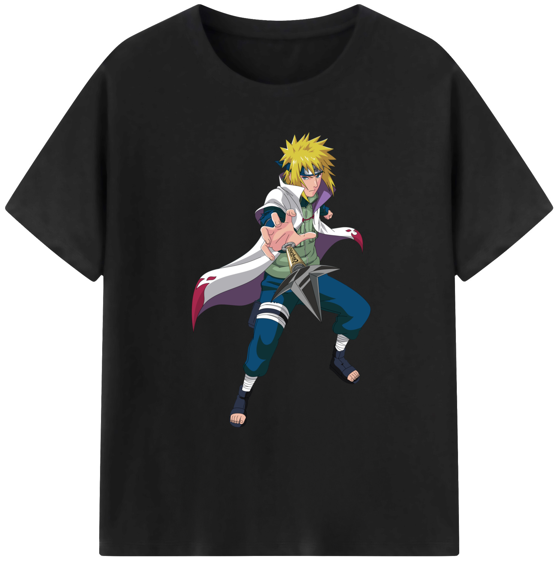 （画像用） NARUTO -ナルト- 波風 ミナト Namikaze Minato 綿100％ メンズ半袖Tシャツ｜肌触りやわらか＆通気性