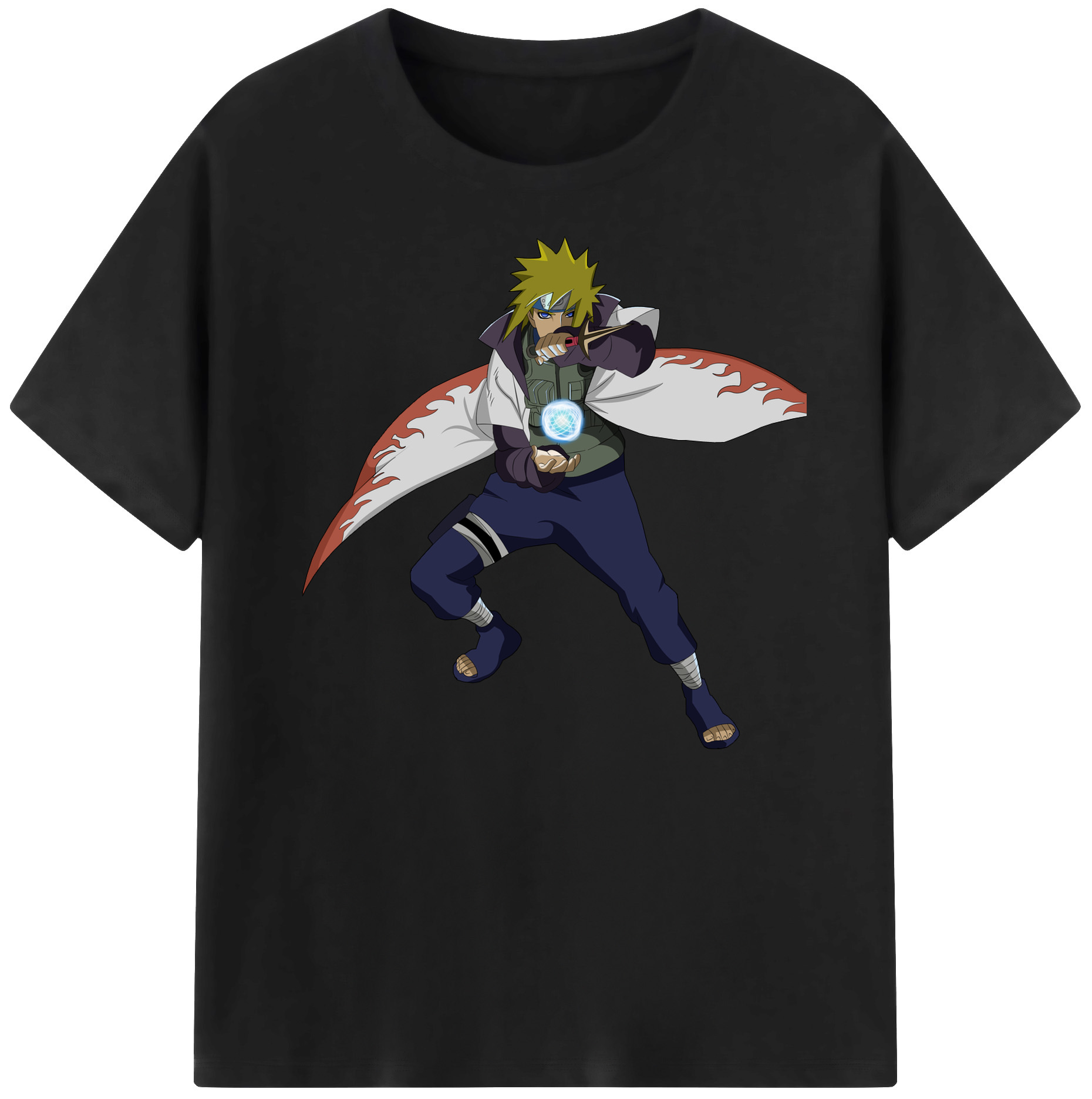 （画像用） NARUTO -ナルト- 波風 ミナト Namikaze Minato 綿100％ メンズ半袖Tシャツ｜肌触りやわらか＆通気性