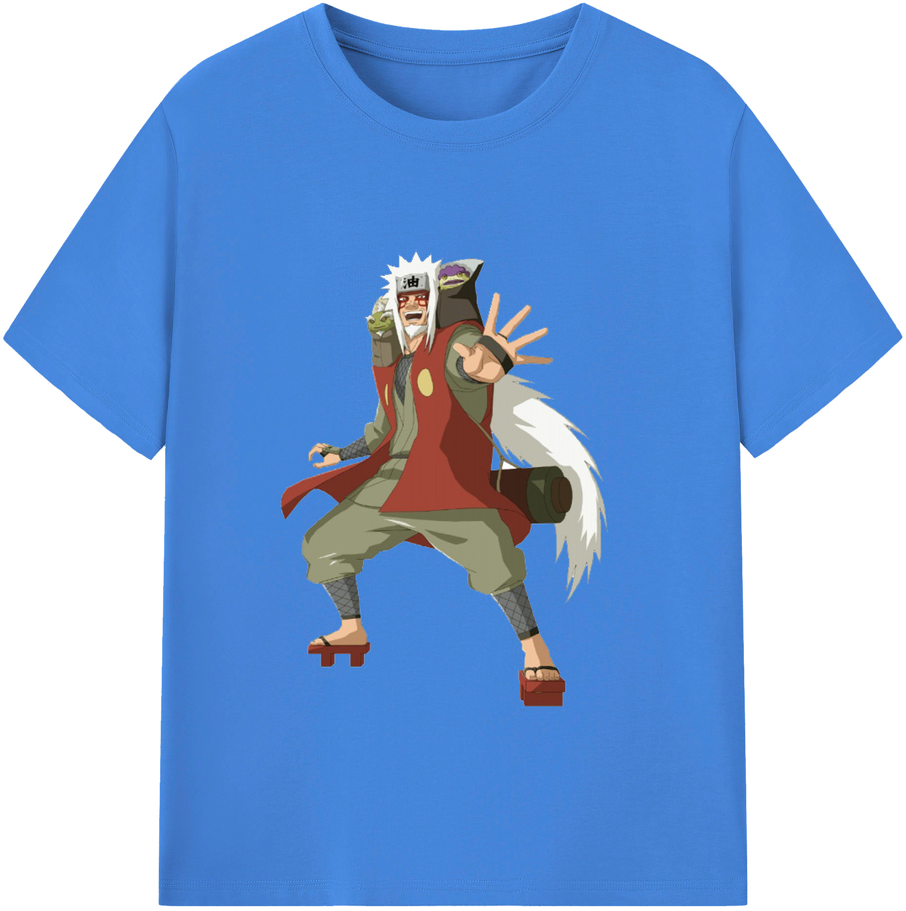 （画像用） NARUTO -ナルト- 自来也（じらいや） Jiraiya 綿100％ メンズ半袖Tシャツ｜肌触りやわらか＆通気性