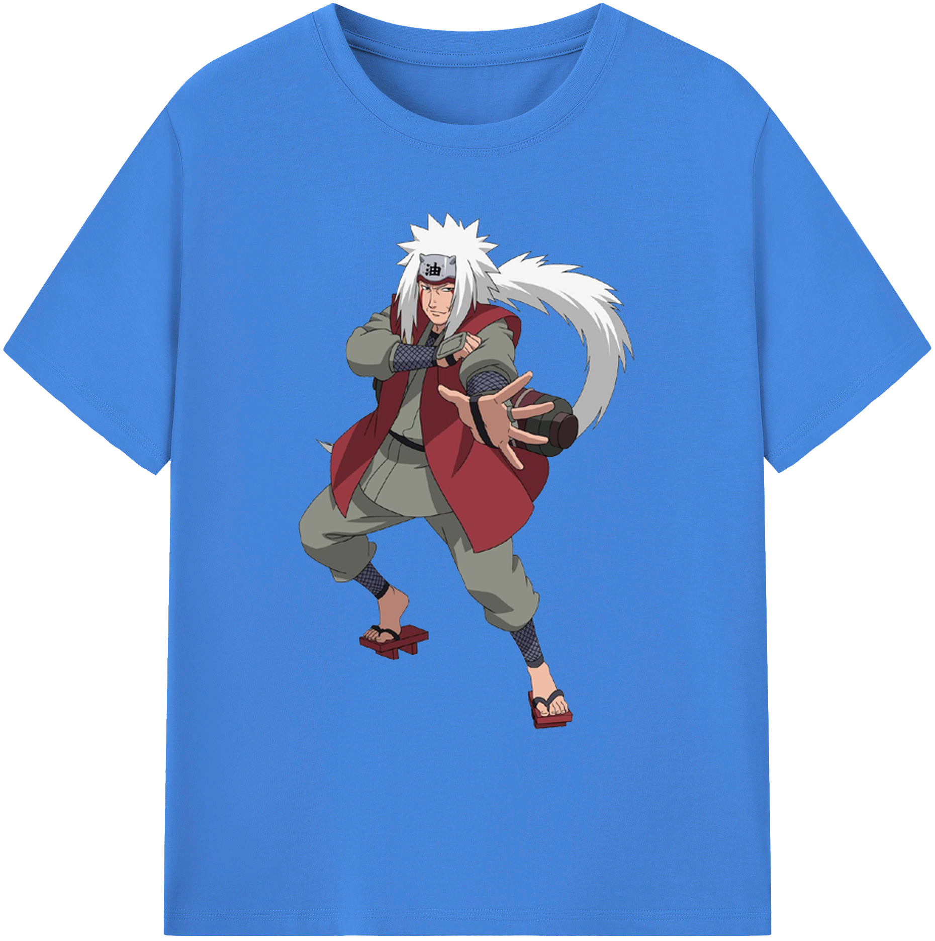 （画像用） NARUTO -ナルト- 自来也（じらいや） Jiraiya 綿100％ メンズ半袖Tシャツ｜肌触りやわらか＆通気性