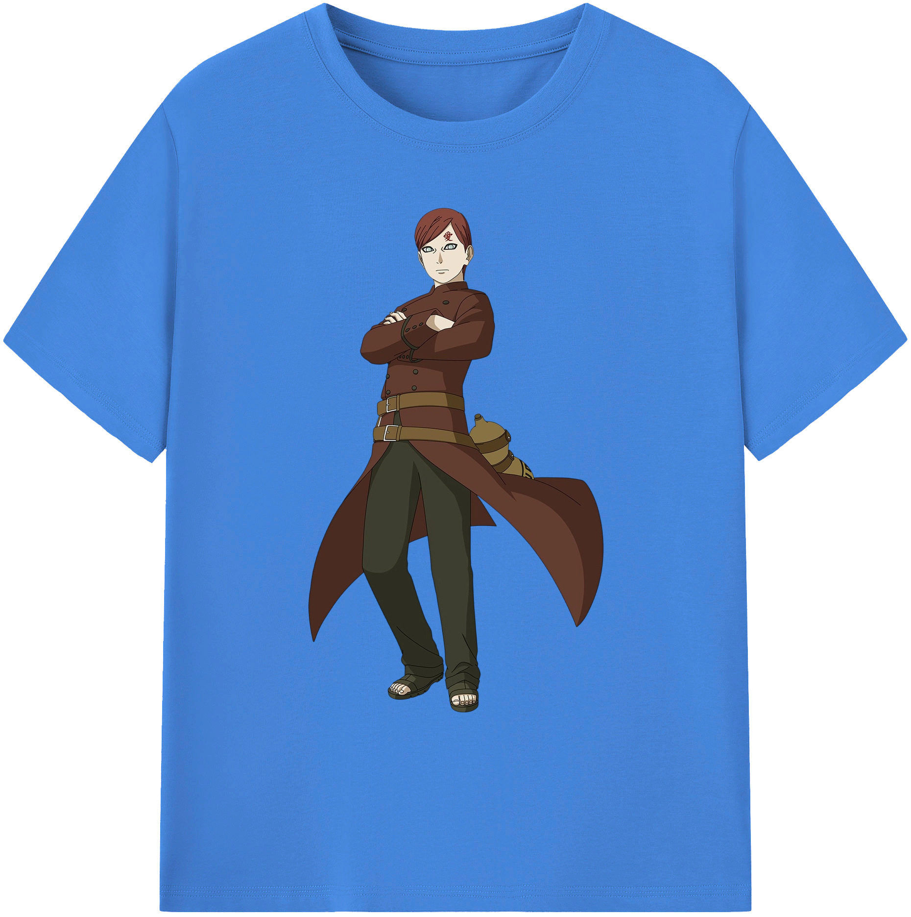 （画像用） NARUTO -ナルト- ガアラ Gaara 綿100％ メンズ半袖Tシャツ｜肌触りやわらか＆通気性