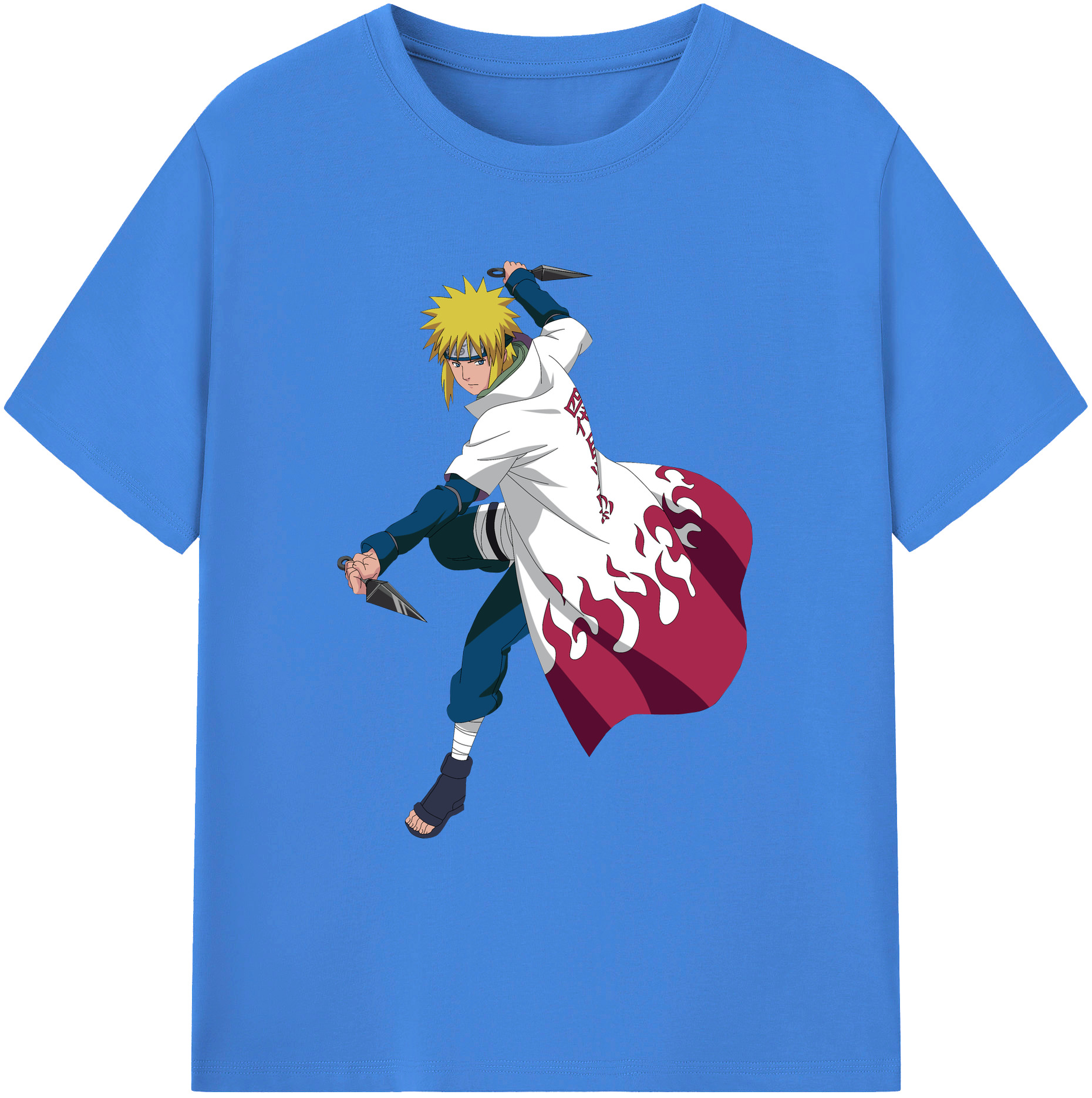 （画像用） NARUTO -ナルト- 波風 ミナト Namikaze Minato 綿100％ メンズ半袖Tシャツ｜肌触りやわらか＆通気性