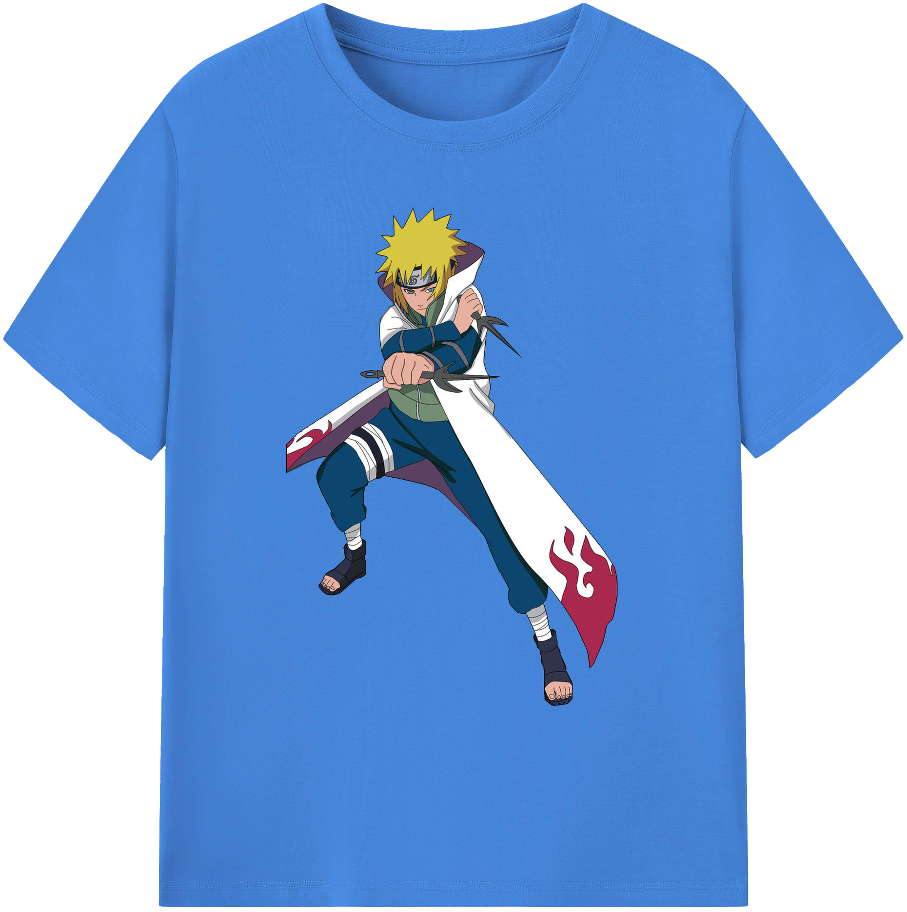 （画像用） NARUTO -ナルト- 波風 ミナト Namikaze Minato 綿100％ メンズ半袖Tシャツ｜肌触りやわらか＆通気性